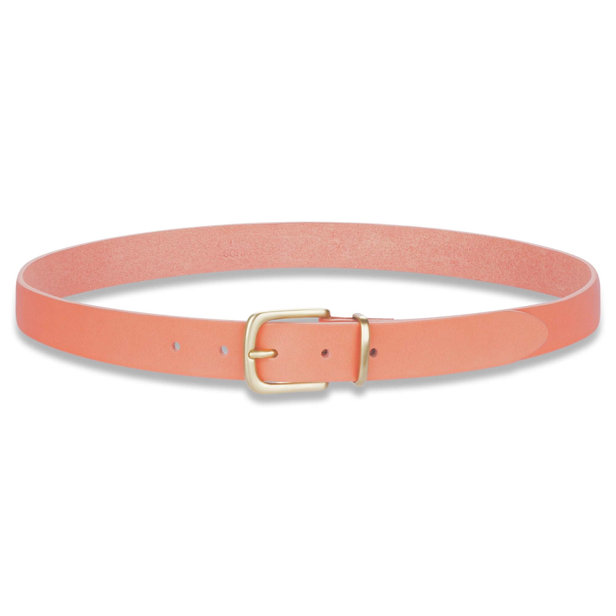 Eleganter 3cm Damengürtel „Alexandra" in Pink Ash – Schmaler Gürtel mit Messingschnalle und Schlaufe, handgefertigt in Norddeutschland