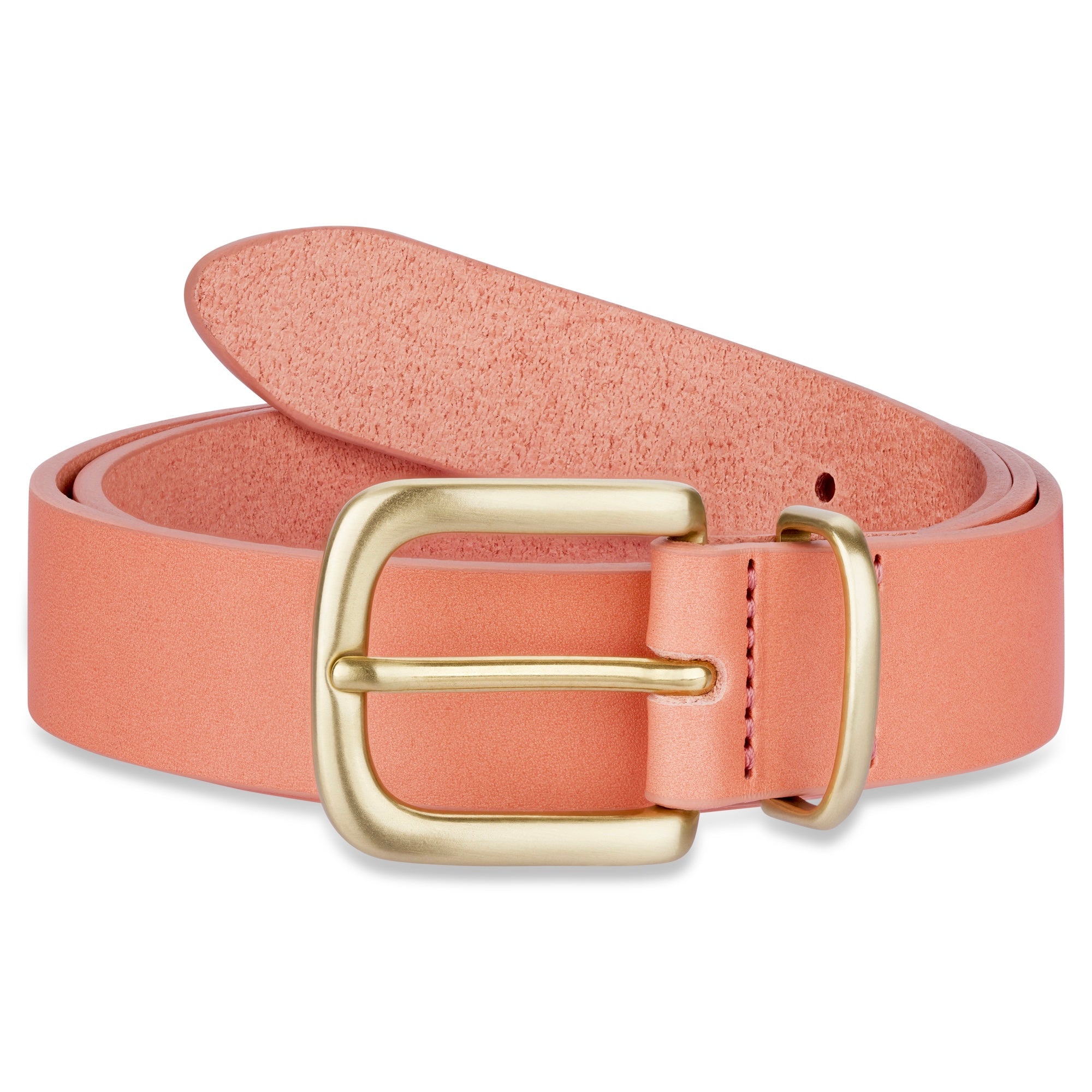 Eleganter 3cm Damengürtel „Alexandra" in Pink Ash – Schmaler Gürtel mit Messingschnalle und Schlaufe, handgefertigt in Norddeutschland