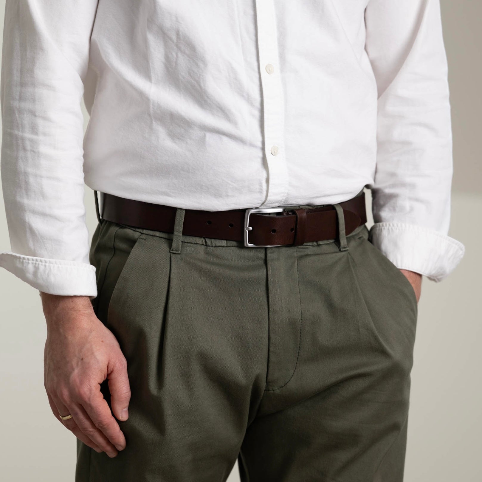 Der vielseitige Herrengürtel in Braun: „Vincent Jr.“ - handgemachter Ledergürtel, süddeutsches Leder