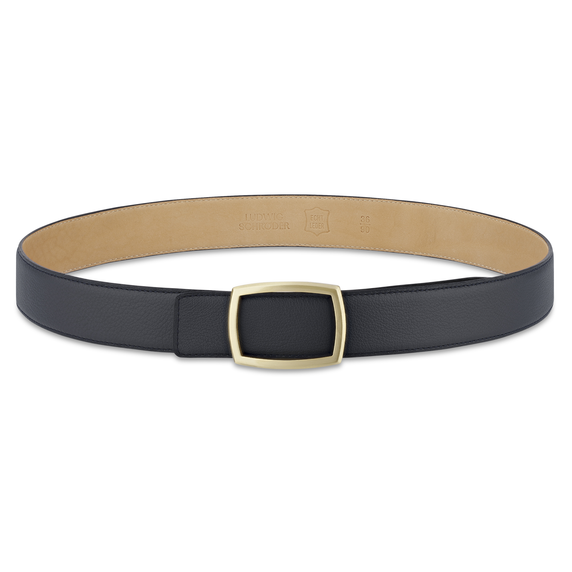 Edler Damen Ledergürtel „Lucia" aus Kalbleder in Navy, 3,5cm, super weich und anschmiegsam