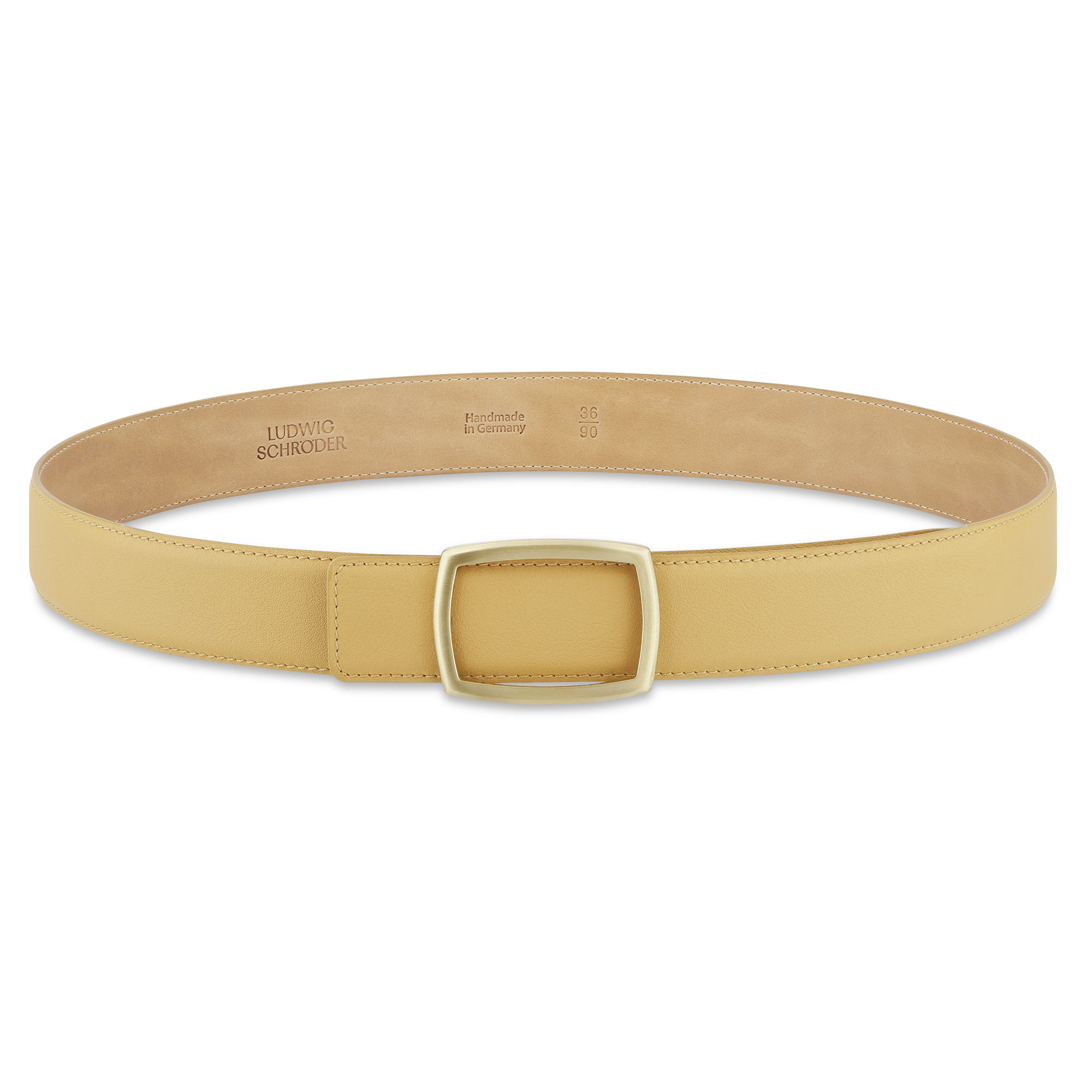 Edler Damen Ledergürtel „Lucia" aus Kalbleder in Curry, 3,5cm, super weich und anschmiegsam