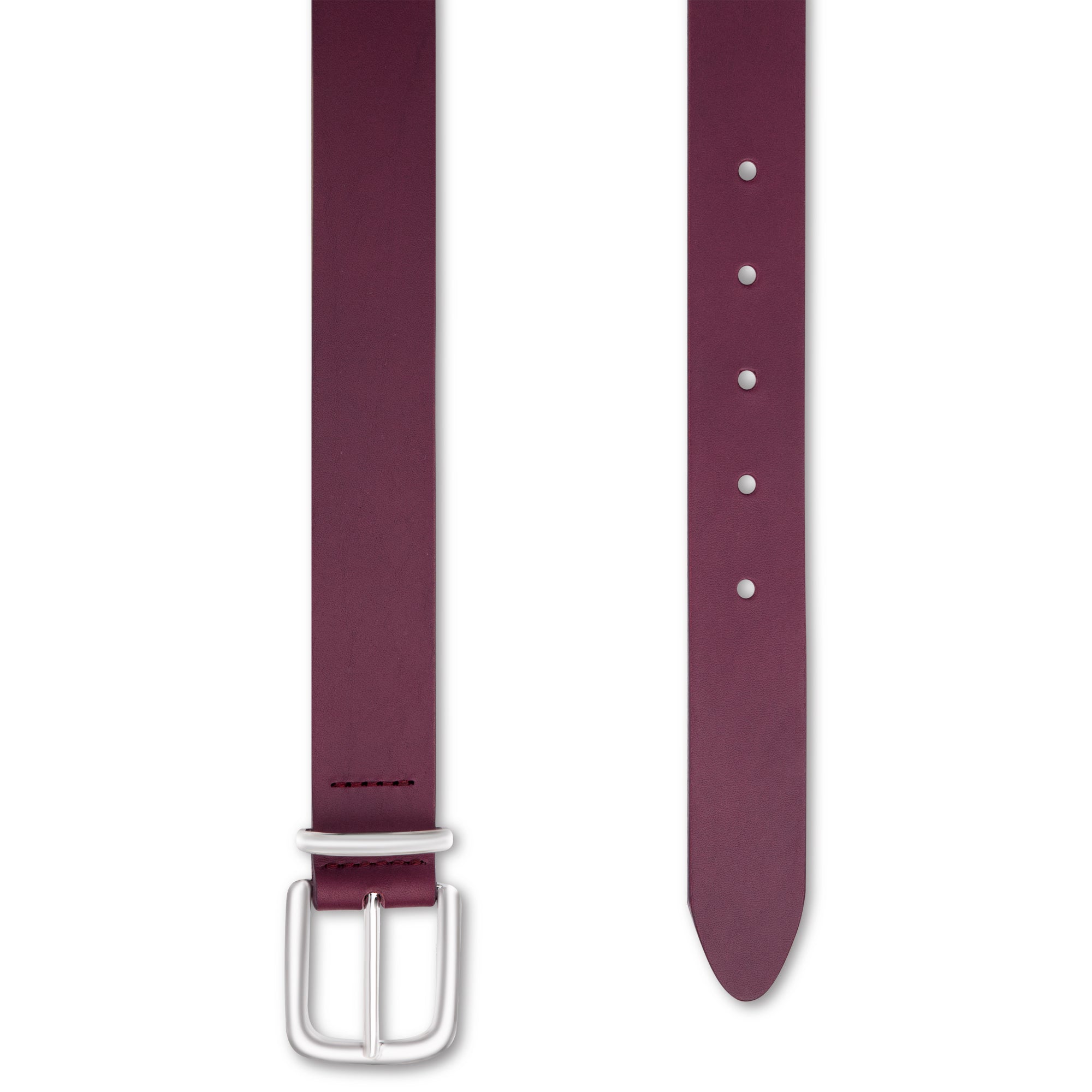 Eleganter 3cm Damengürtel „Alexandra" in Lila – Schmaler Gürtel mit Silberschnalle und Schlaufe