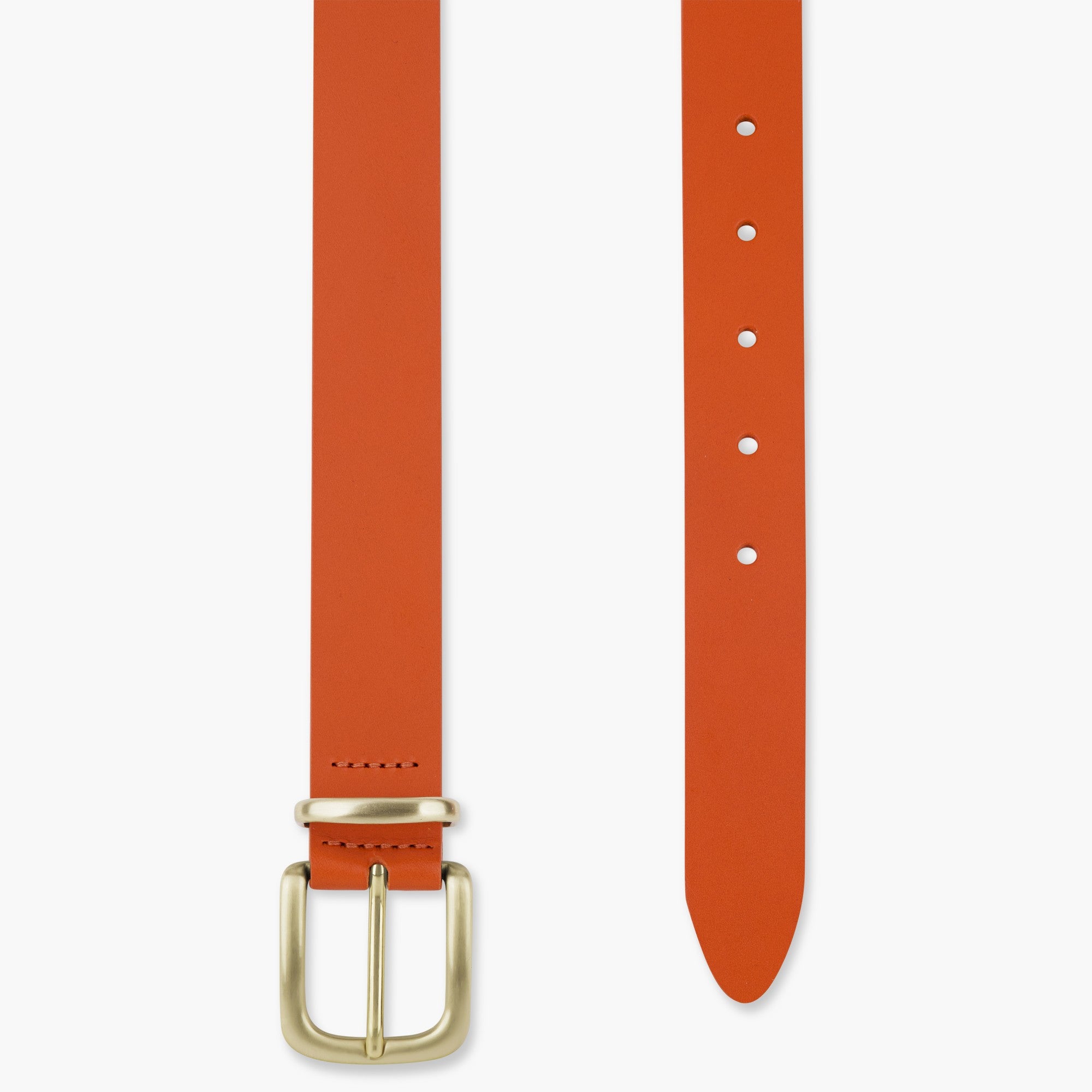 Eleganter 3cm Damengürtel „Alexandra" in Orange – Schmaler Gürtel mit goldener Schnalle und Schlaufe