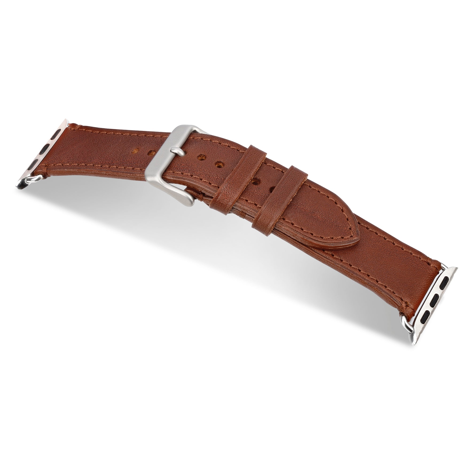 Uhrenarmband „Sigfried" in Cognac aus Süddeutschem Rindleder: nachhaltig & hautfreundlich - Apple Watch oder Federsteg