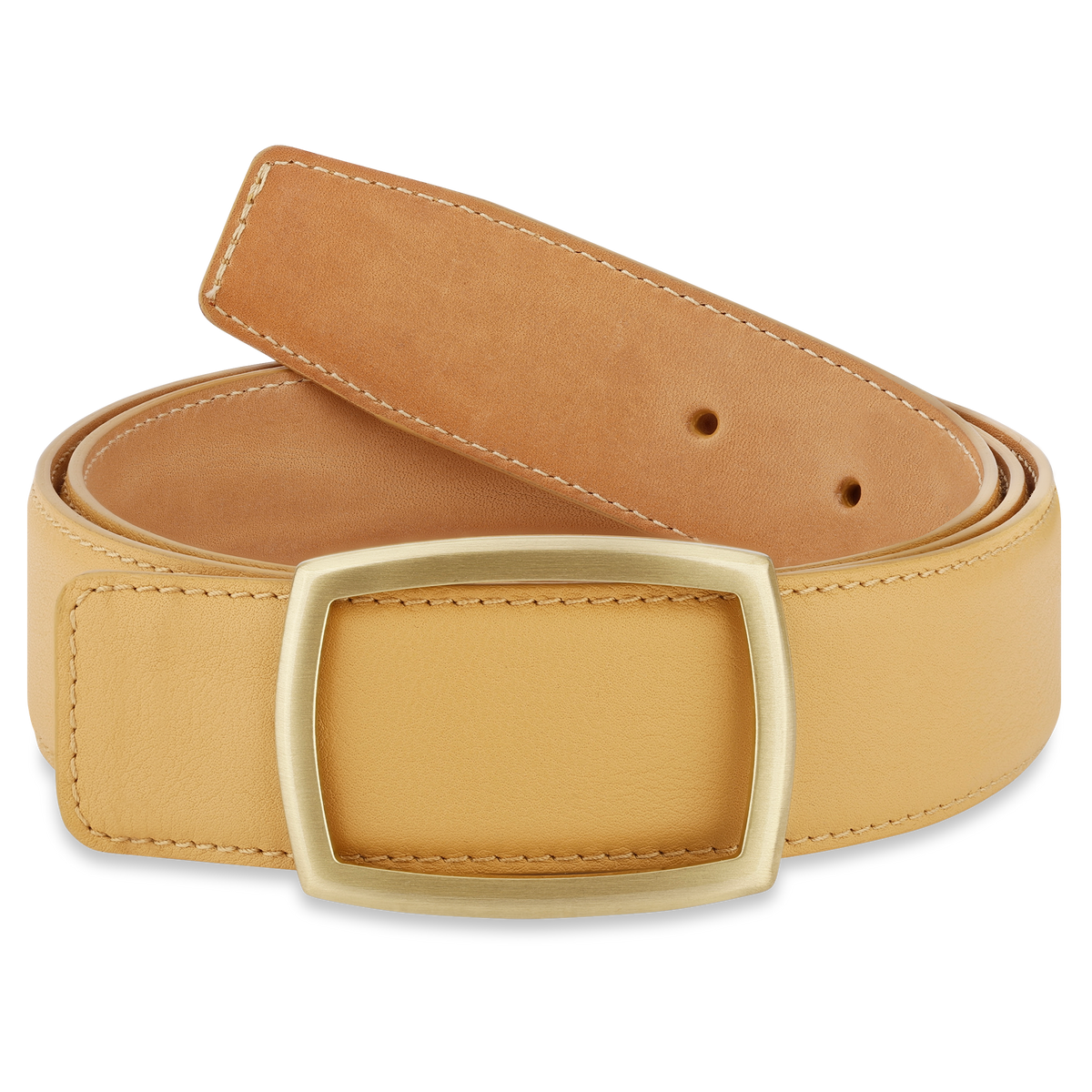 Edler Damen Ledergürtel „Lucia“ in Curry – 3,5 cm, weiches & anschmiegsames Kalbleder