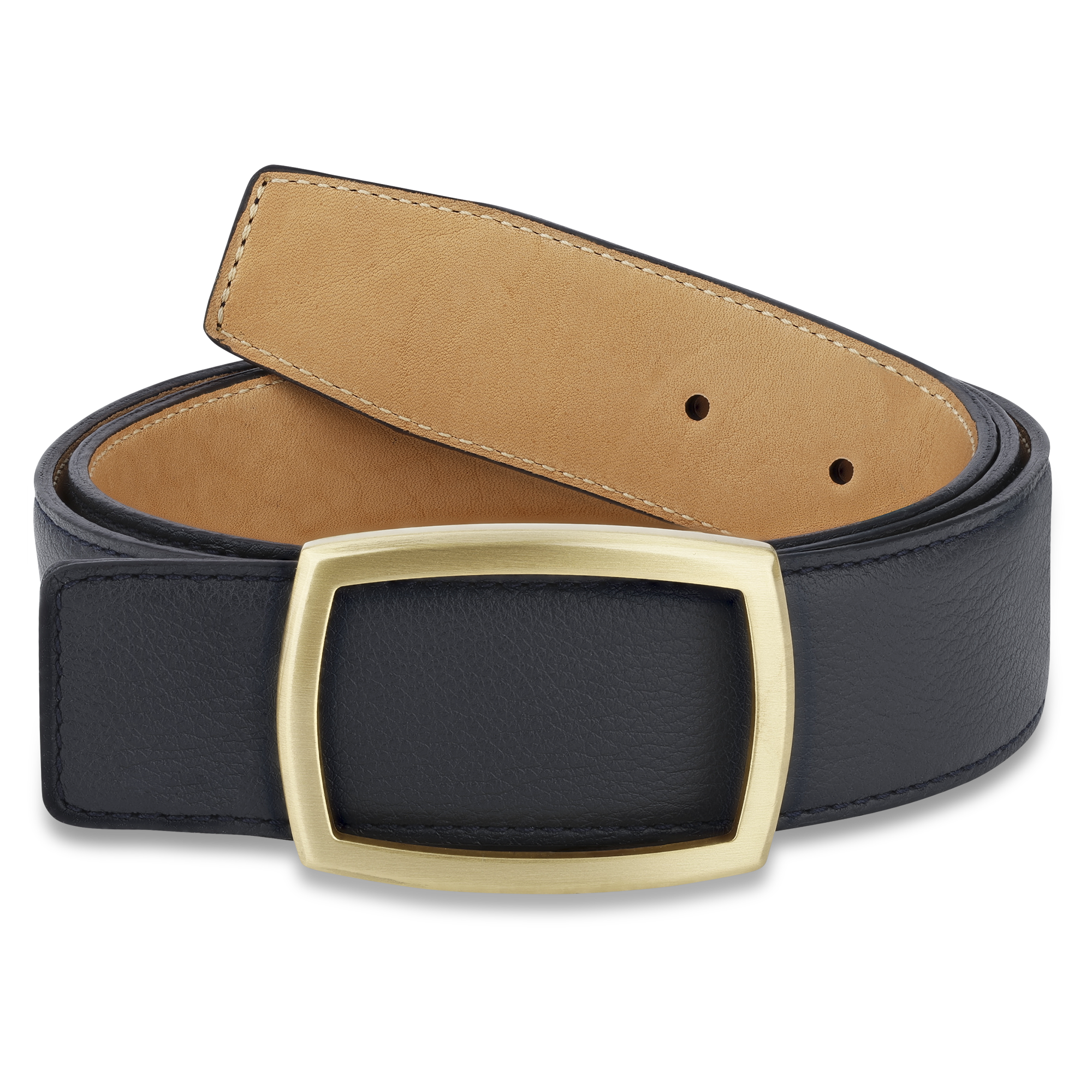 Edler Damen Ledergürtel „Lucia" aus Kalbleder in Navy, 3,5cm, super weich und anschmiegsam