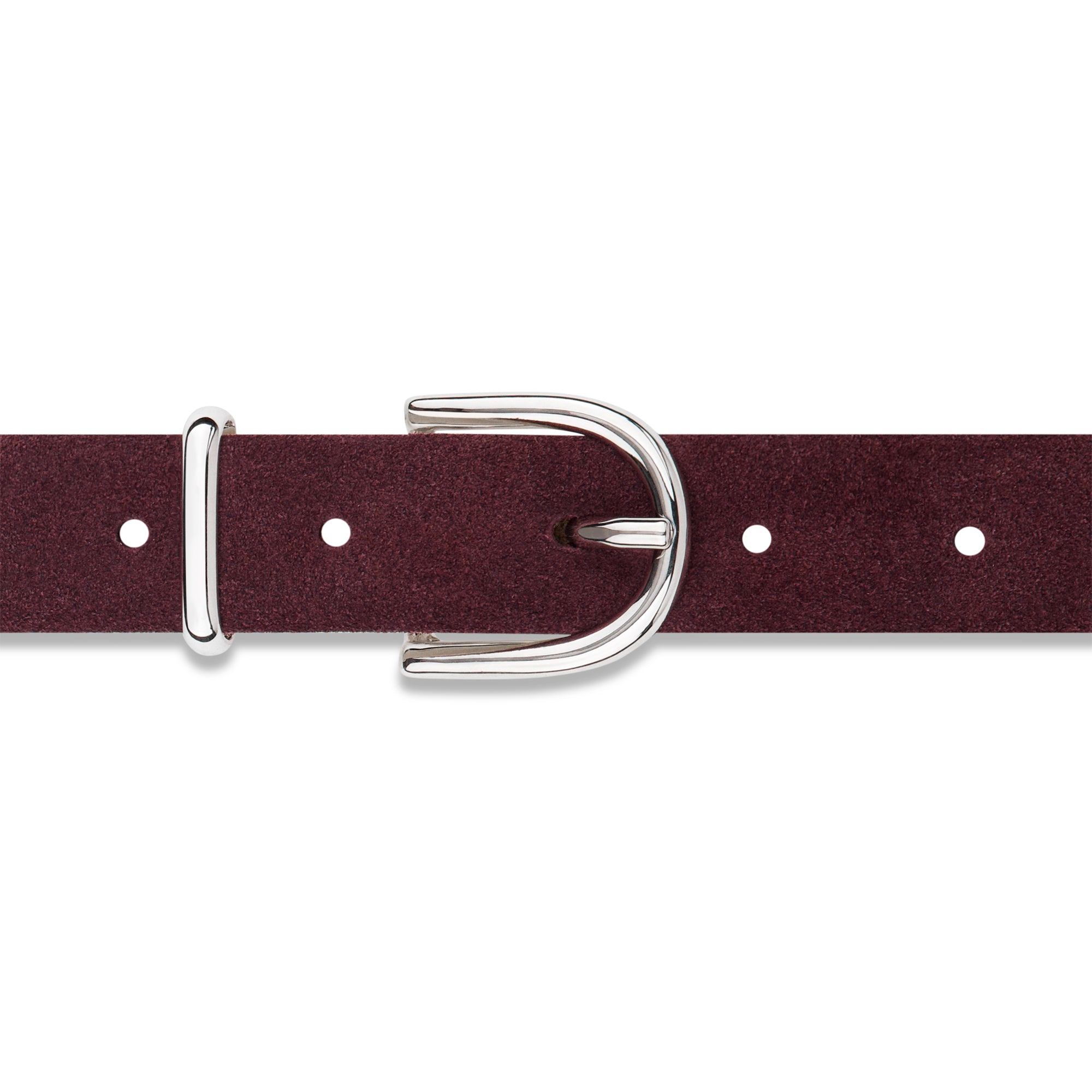 Damen Wildleder-Gürtel „Leni" in Bordeaux – Veloursleder, 2,5 cm schmal
