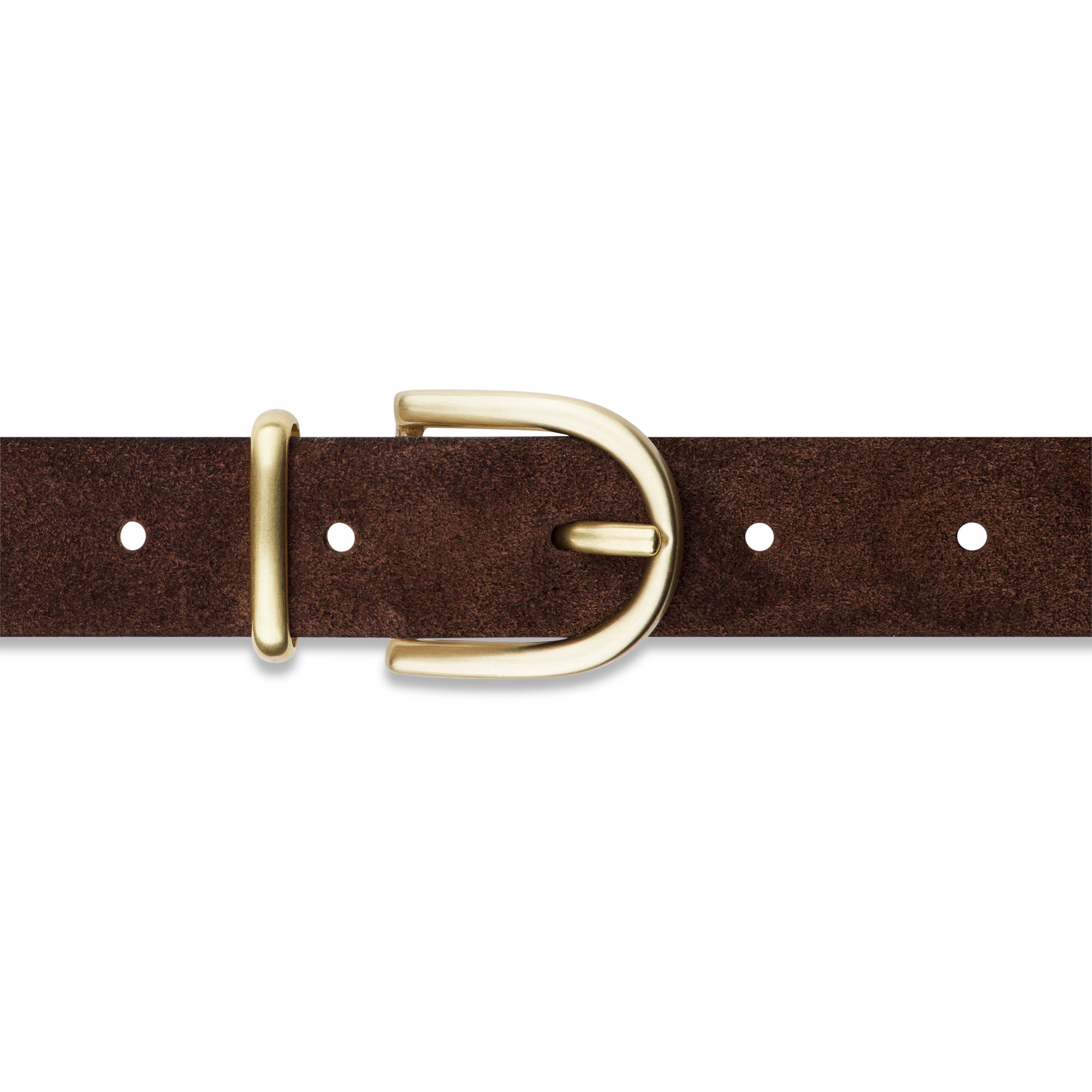 Damen Wildleder-Gürtel „Leni" in Braun – Veloursleder, 2,5 cm schmal