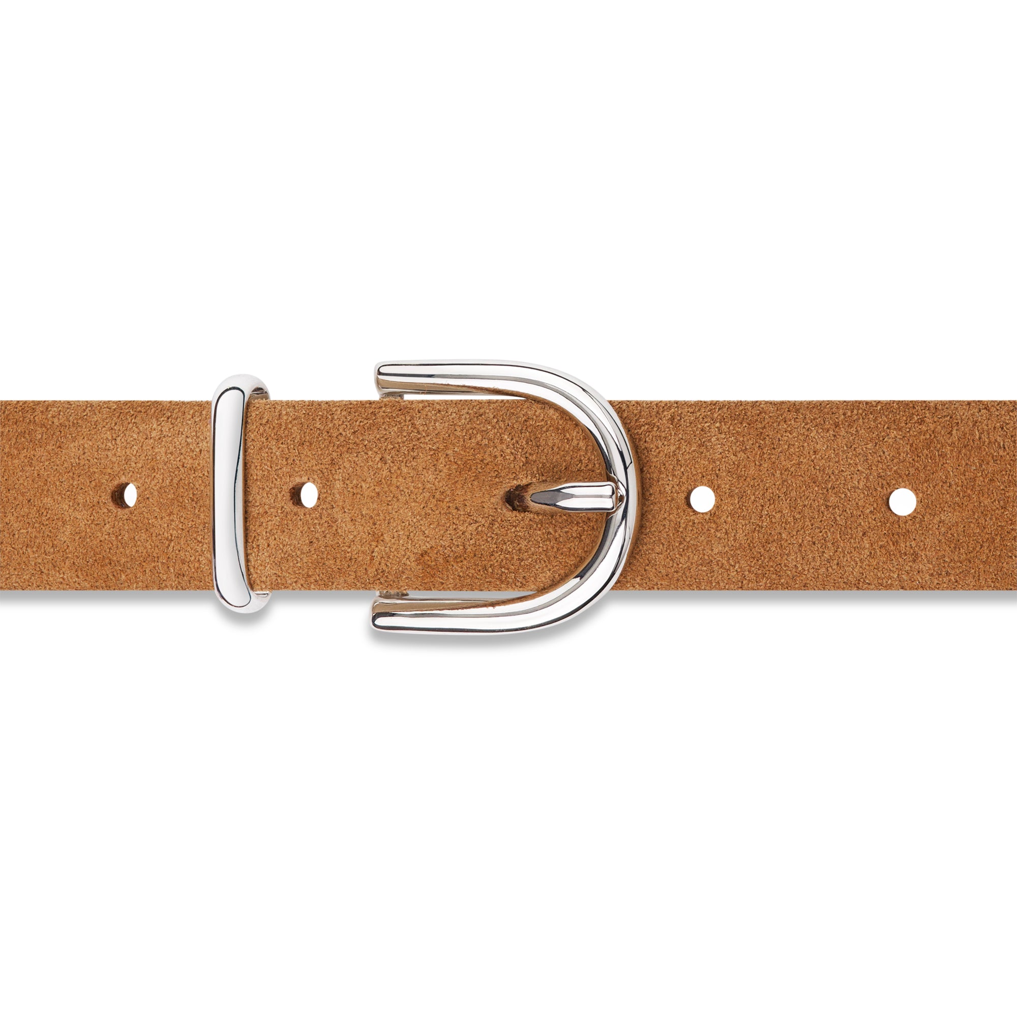 Damen Wildleder-Gürtel „Leni" in Cognac – Veloursleder, 2,5 cm schmal