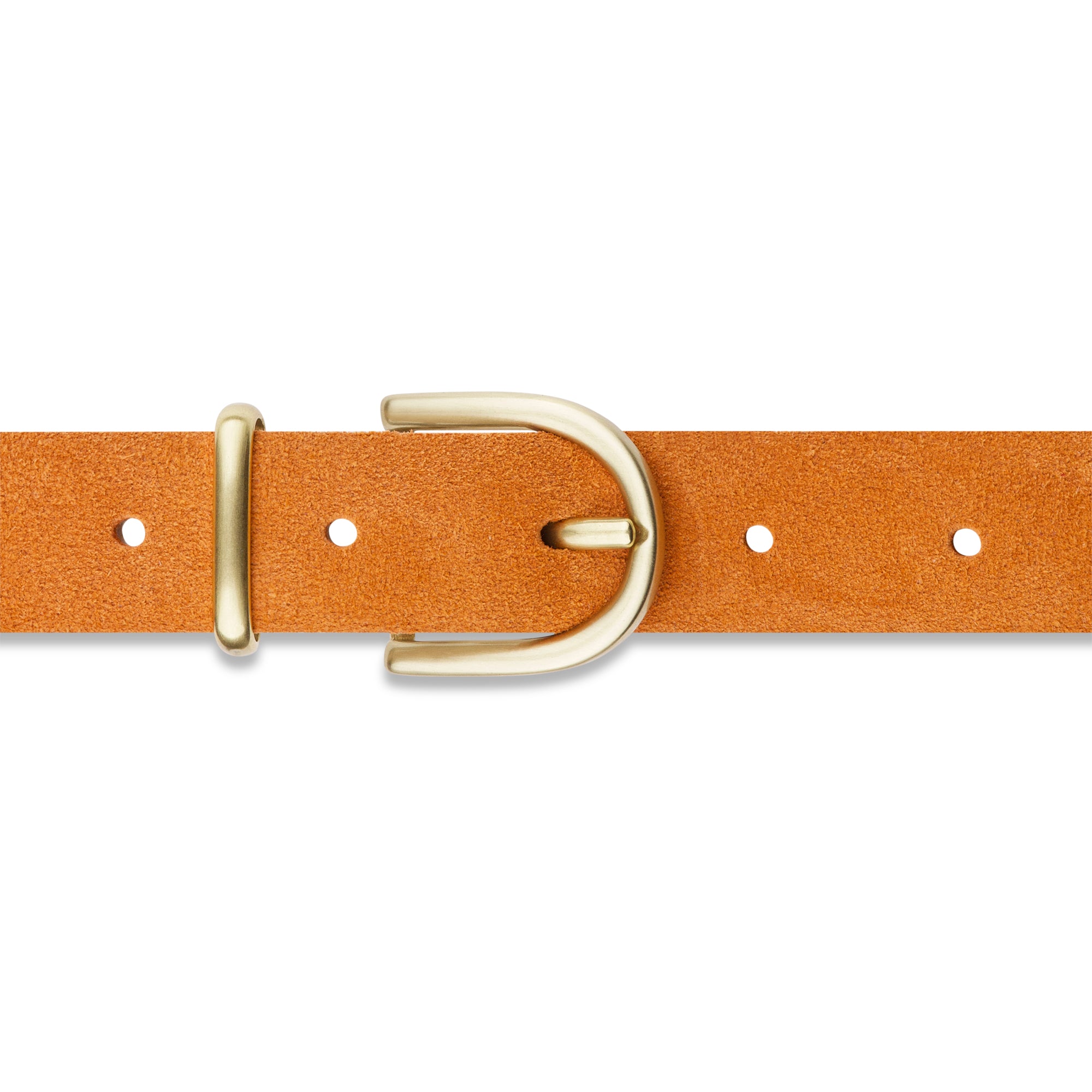 Damen Wildleder-Gürtel „Leni" in Orange – Veloursleder, 2,5 cm schmal