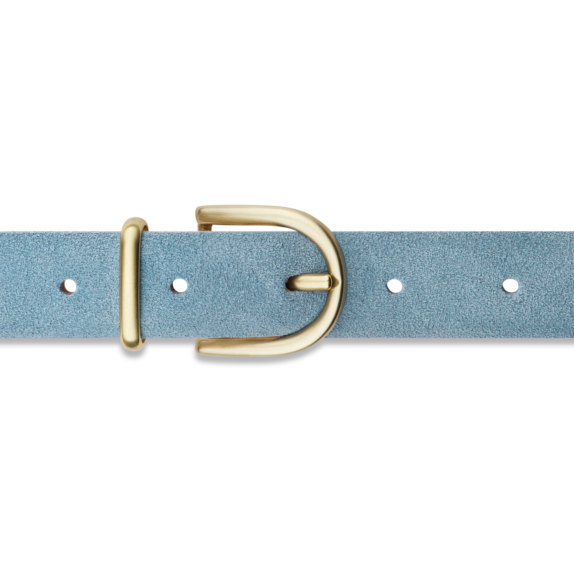 Damen Wildleder-Gürtel „Leni" in Hellblau – Veloursleder, 2,5 cm schmal