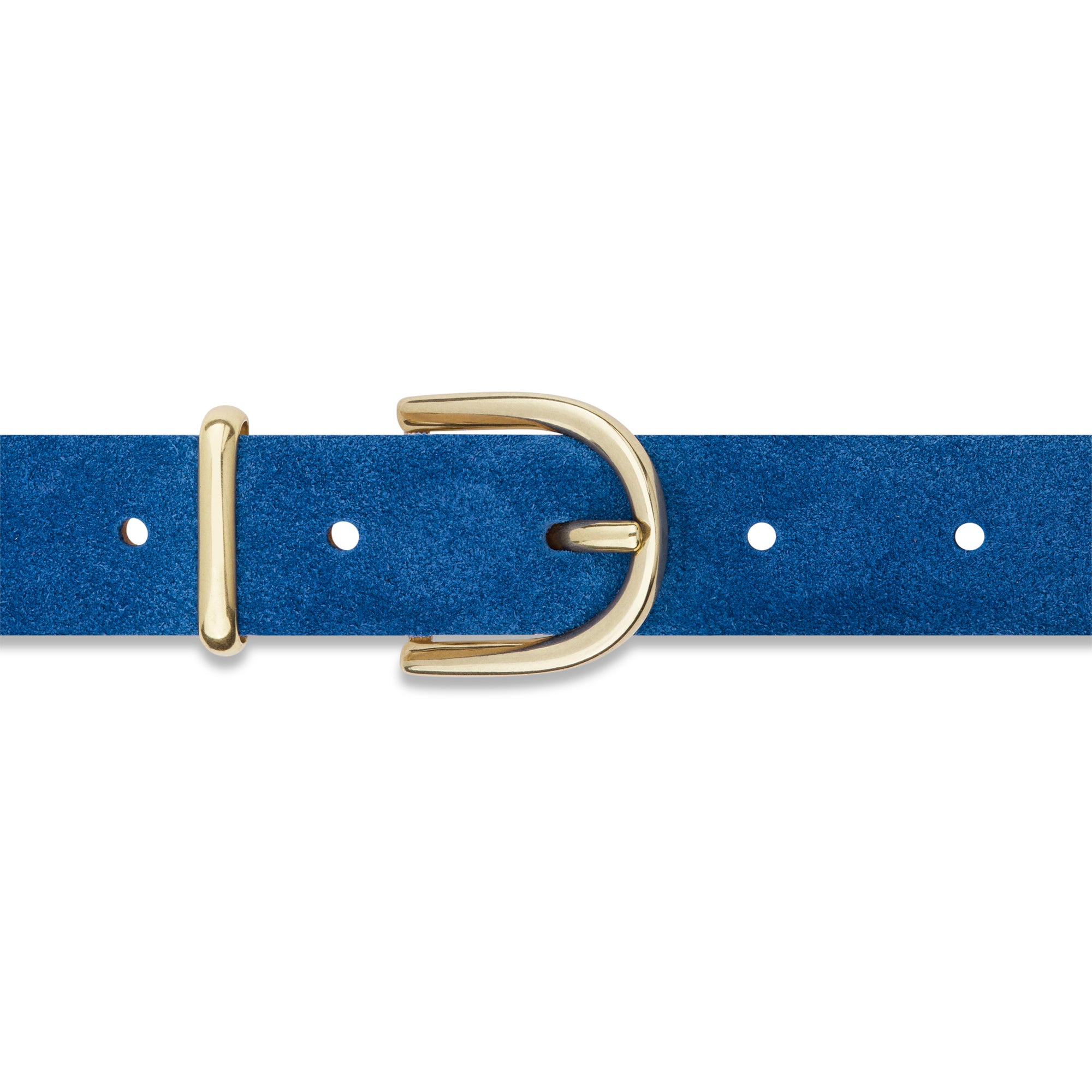 Damen Wildleder-Gürtel „Leni" in Blau – Veloursleder, 2,5 cm schmal