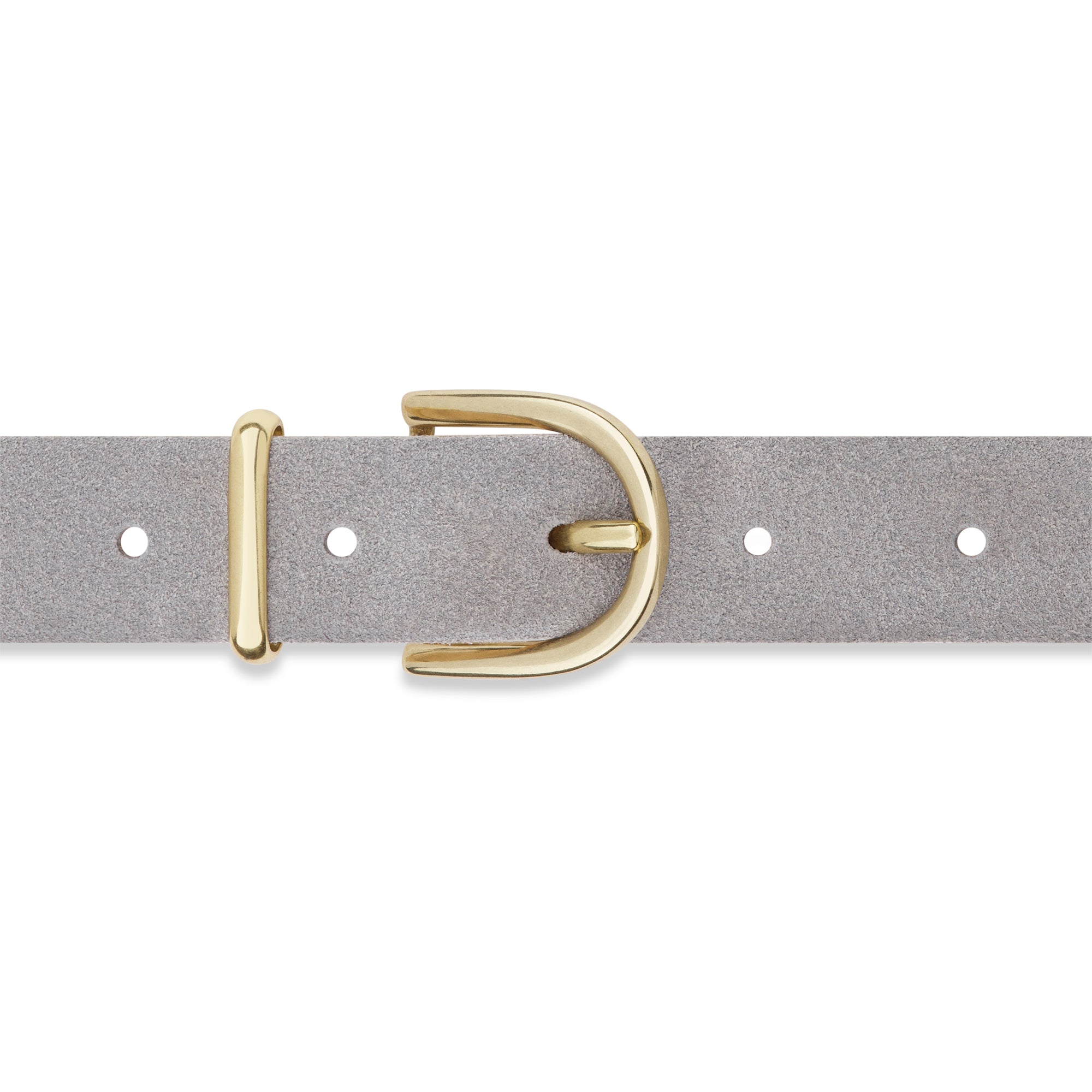 Damen Wildleder-Gürtel „Leni" in Hellgrau – Veloursleder, 2,5 cm schmal