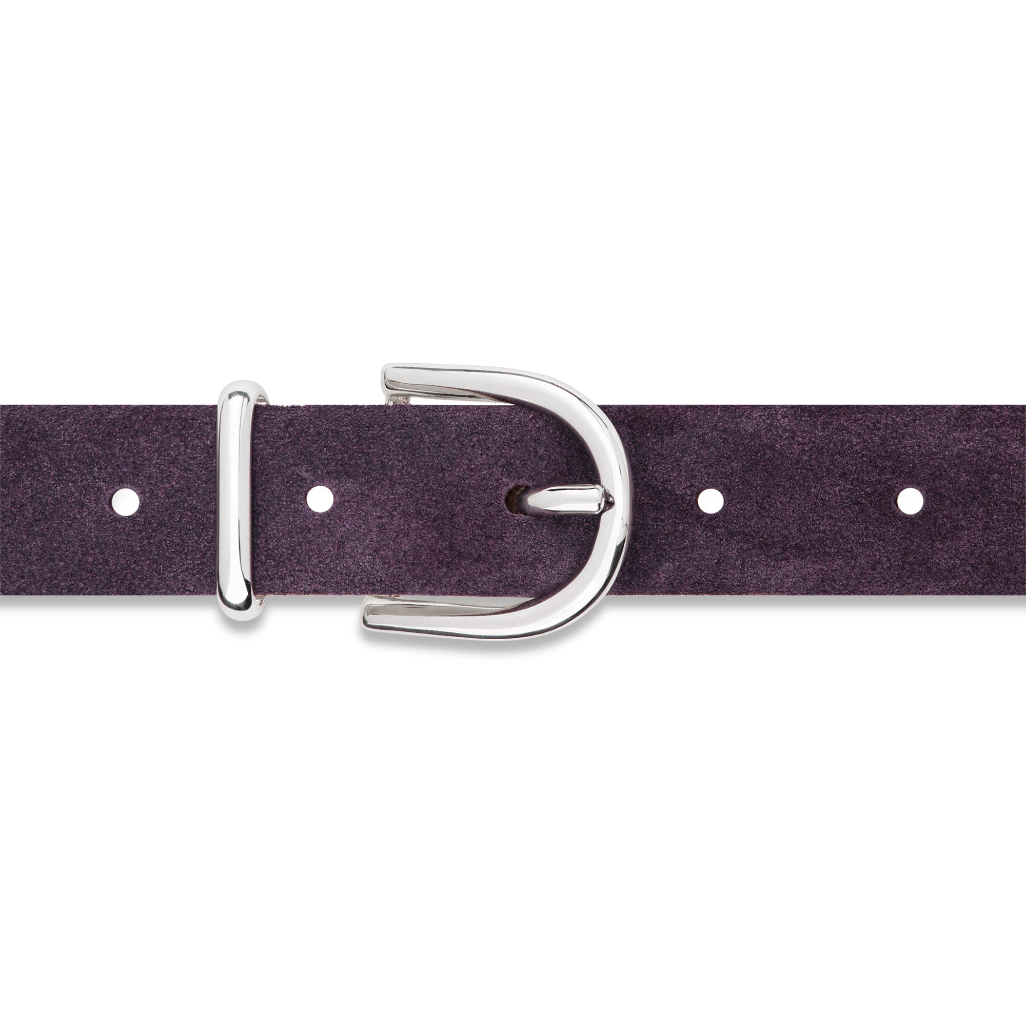 Damen Wildleder-Gürtel „Leni" in Aubergine – Veloursleder, 2,5 cm schmal