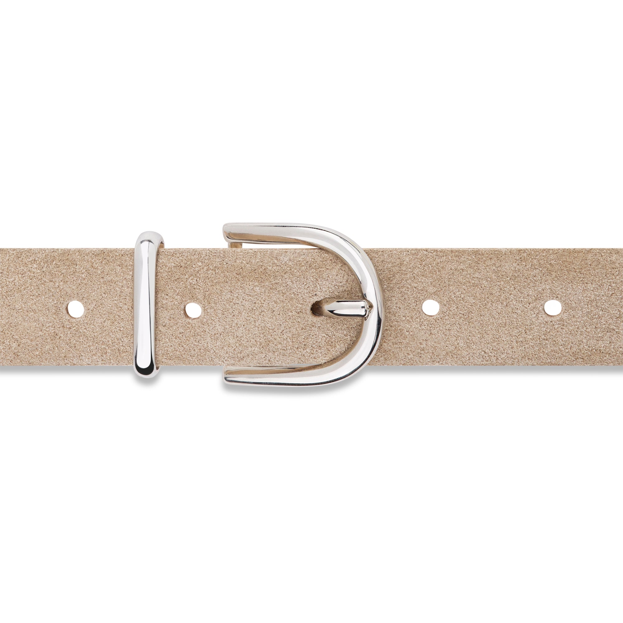 Damen Wildleder-Gürtel „Leni" in Beige – Veloursleder, 2,5 cm schmal