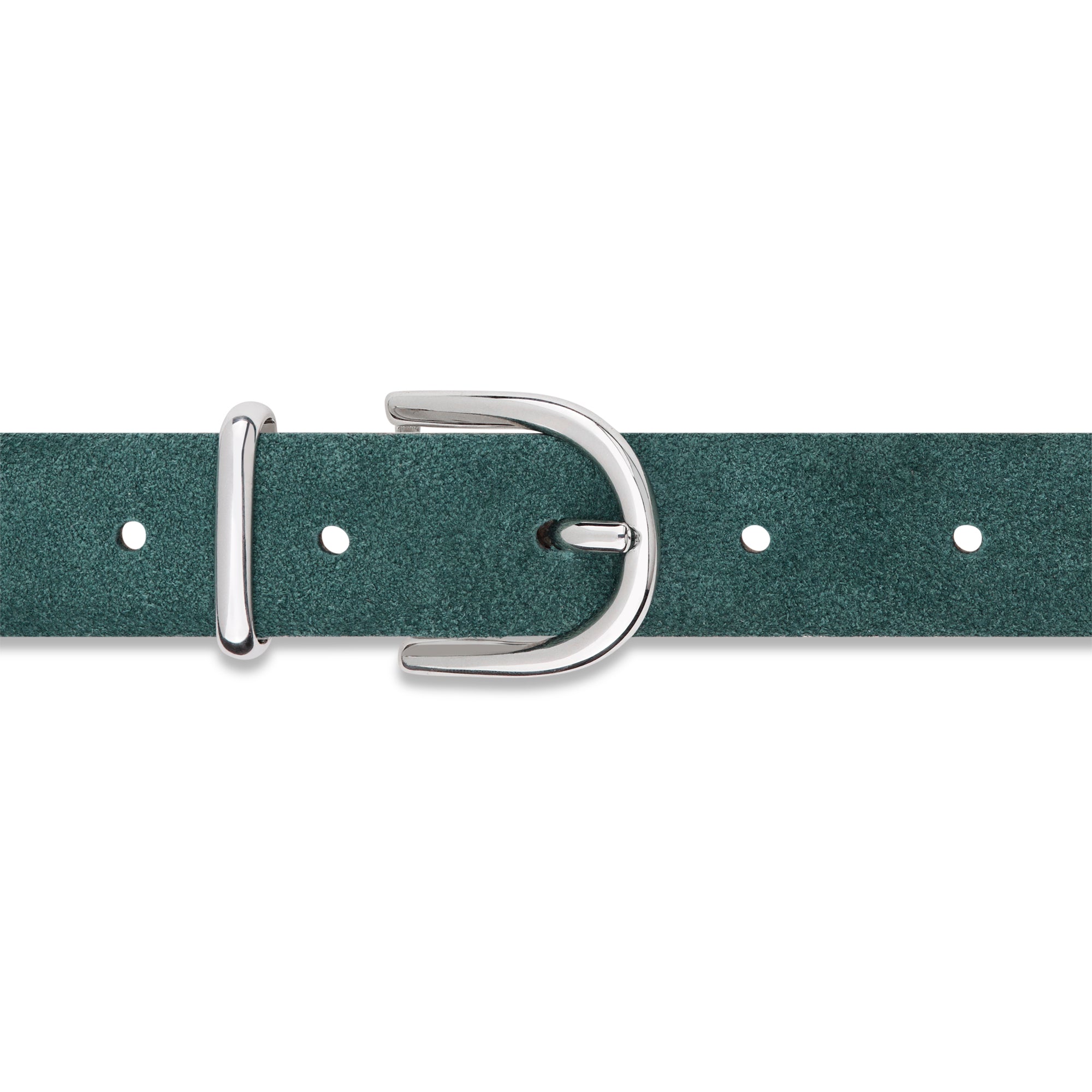 Damen Wildleder-Gürtel „Leni" in Grün – Veloursleder, 2,5 cm schmal