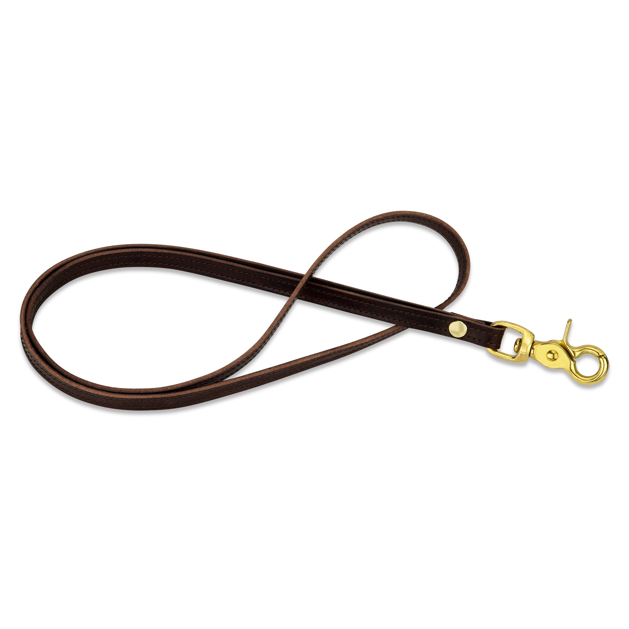Leder-Lanyard Gipsy Braun mit Messing Karabiner