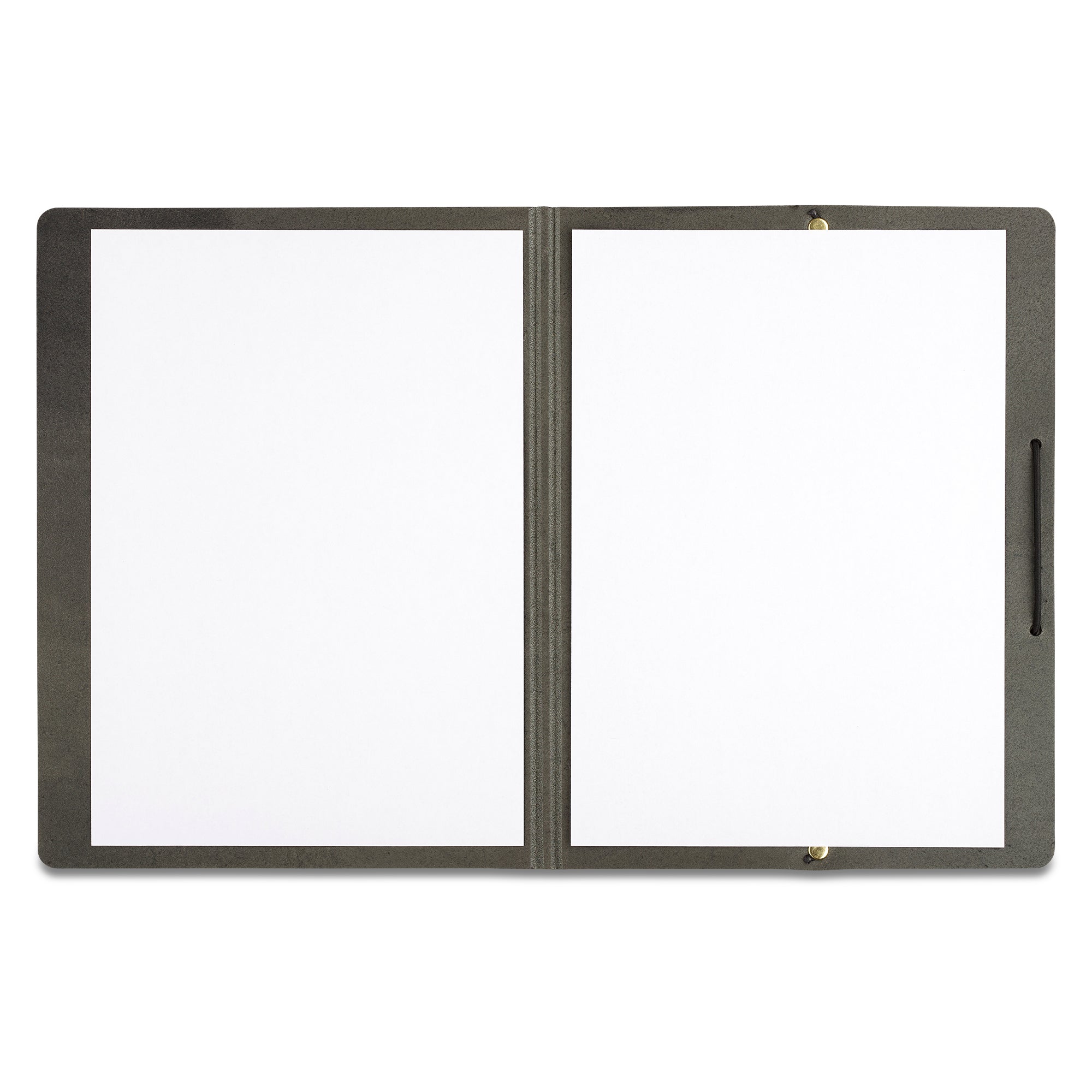 edle Ledermappe in schwarz für Dokumente aus dickem Rindleder, offen