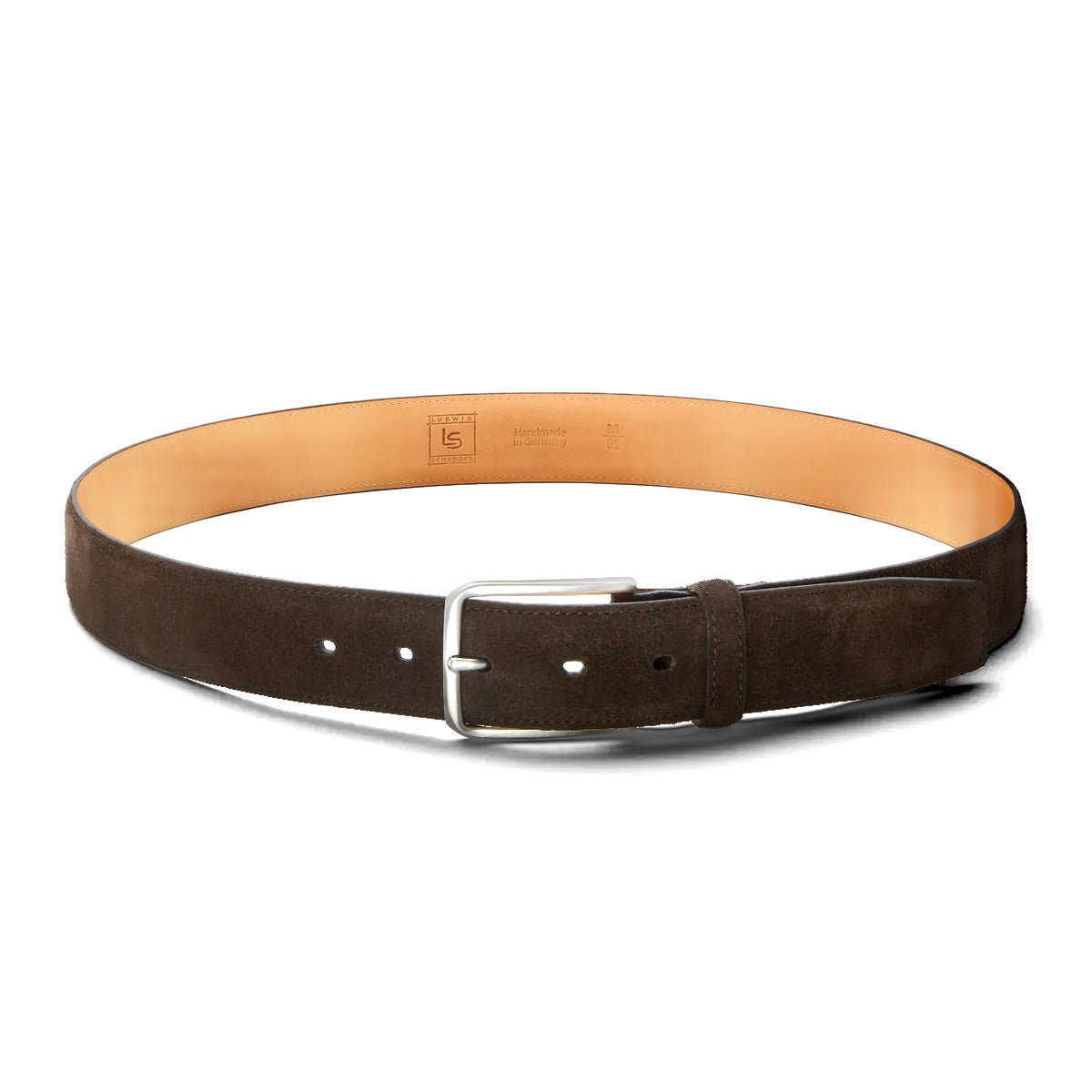 Herren Veloursleder Gürtel „Giovanni" in Braun – Velours, 3,5 cm breit, handgefertigt