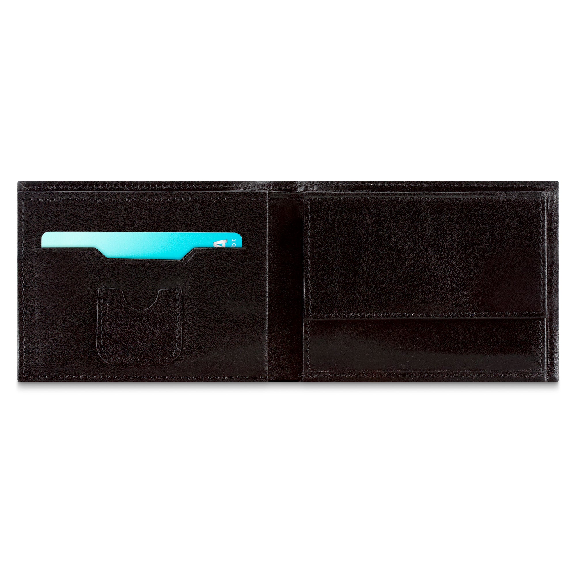 Hochwertiger, schwarzer Herren Leder Geldbeutel Made in Germany aus echtem Leder / Vollleder