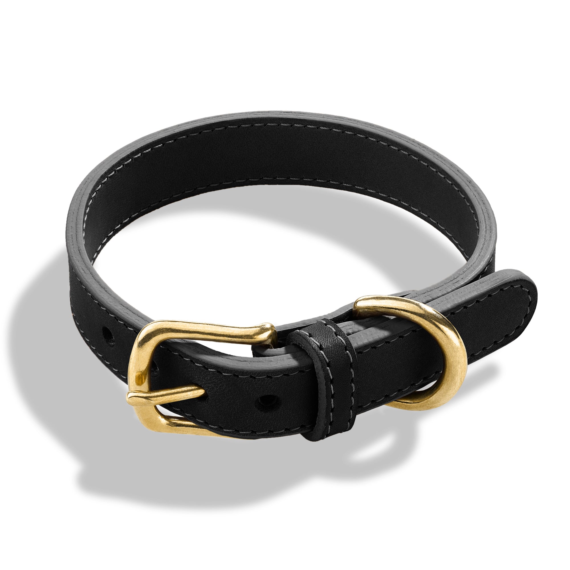 Premium Hundehalsband Schwarz aus Leder