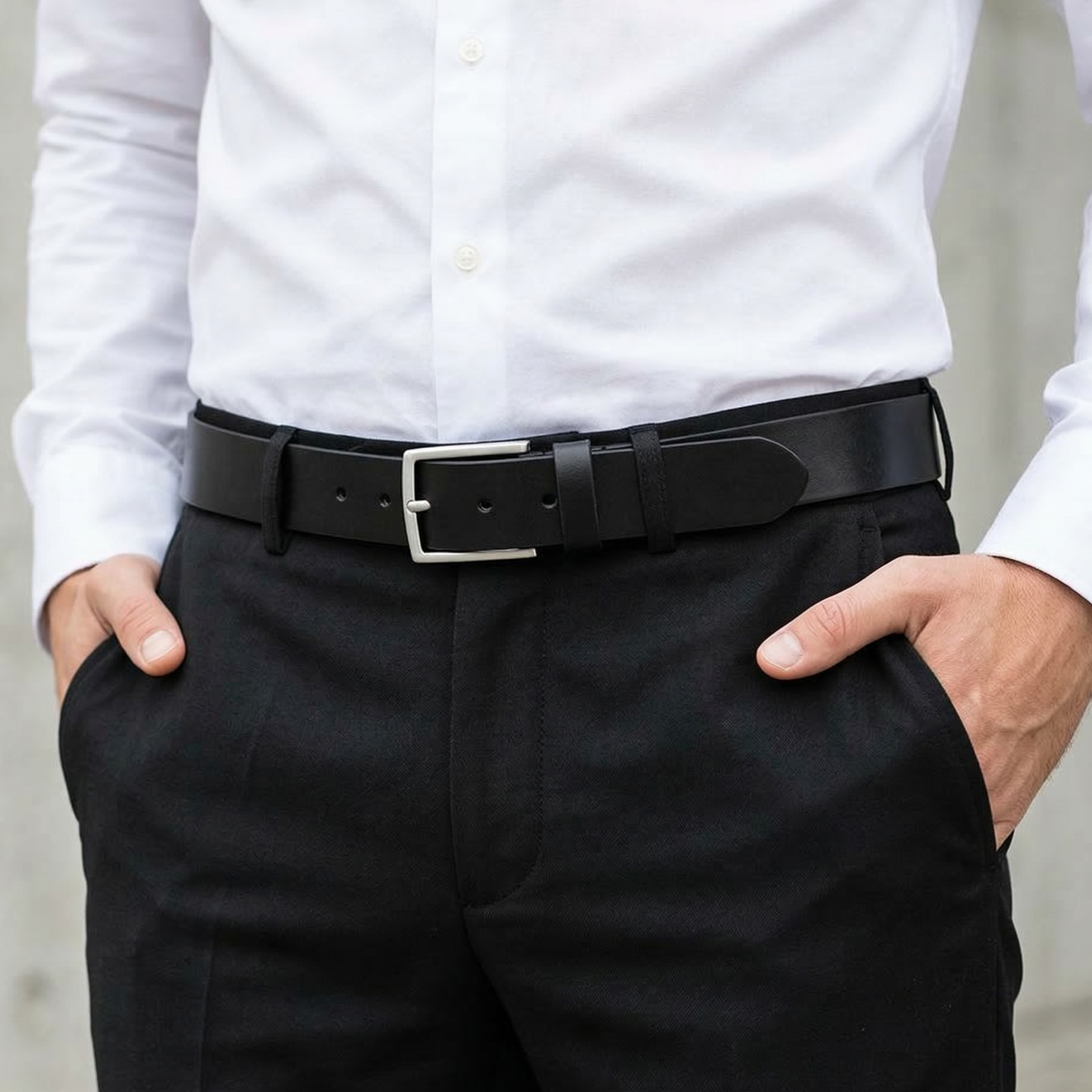 Der vielseitige Herrengürtel in Schwarz: „Vincent Jr.“ - handgemachter Ledergürtel, süddeutsches Leder