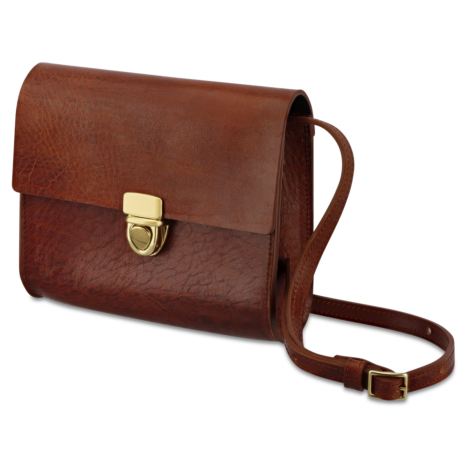 Brottasche aus Gipsy Leder Damen Ledertasche, Messingverschluss