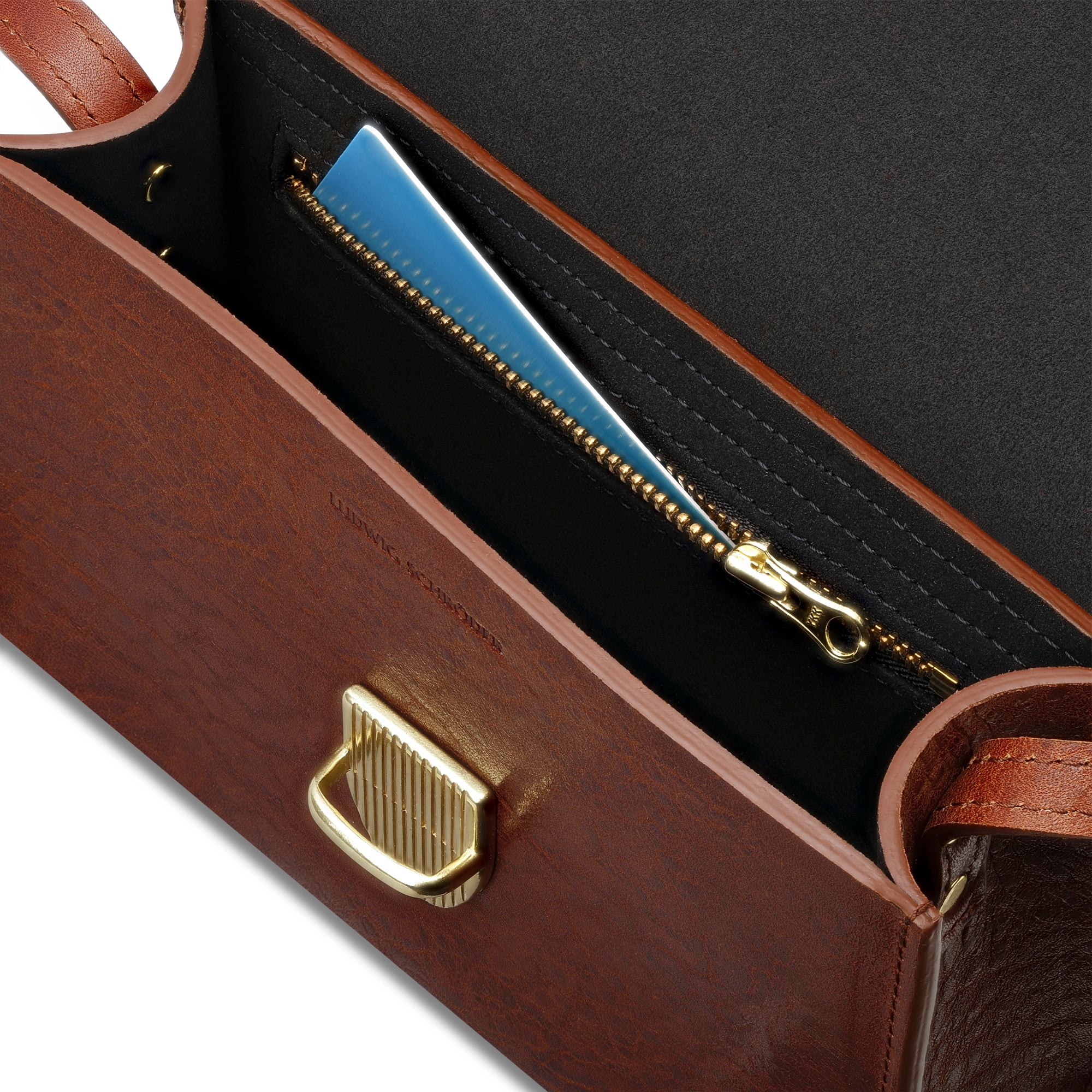 Brottasche „LOTTI“ in Gipsy Cognac - Handgemachte Damen Handtasche aus pflanzlich gegerbtem Leder