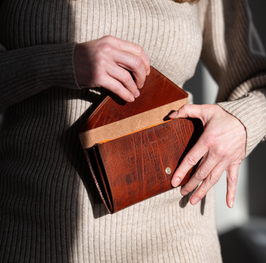 Edle Damen Geldbörse „Elisa" Gipsy aus pflanzlich gegerbtem Leder – 100% Made in Germany