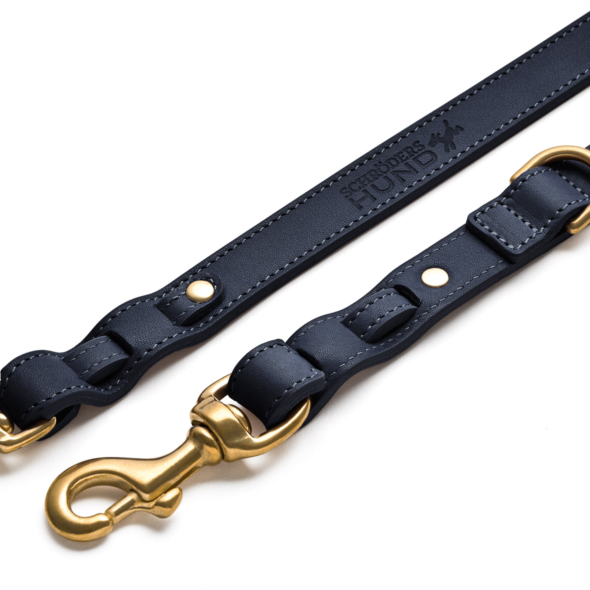 Premium Lederleine OLD SCHOOL 2.0 - Handgefertigte Lederleine aus robustem Rindleder in Blau