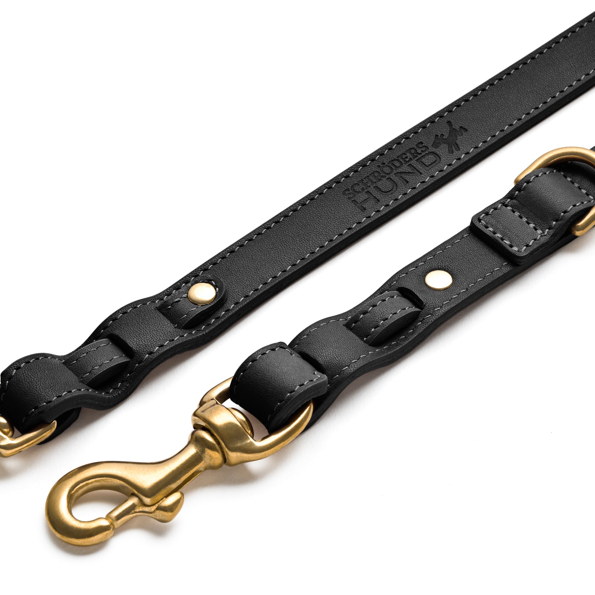 Premium Lederleine OLD SCHOOL 2.0 - Handgefertigte Lederleine aus robustem Rindleder in Schwarz