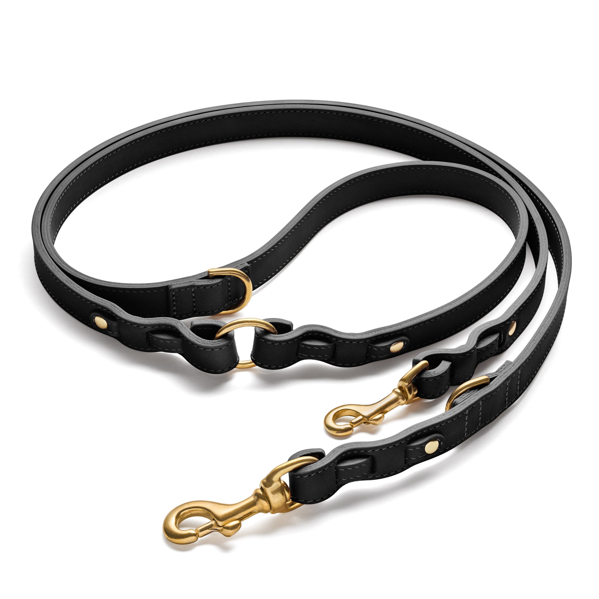 Premium Lederleine OLD SCHOOL 2.0 - Handgefertigte Lederleine aus robustem Rindleder in Schwarz