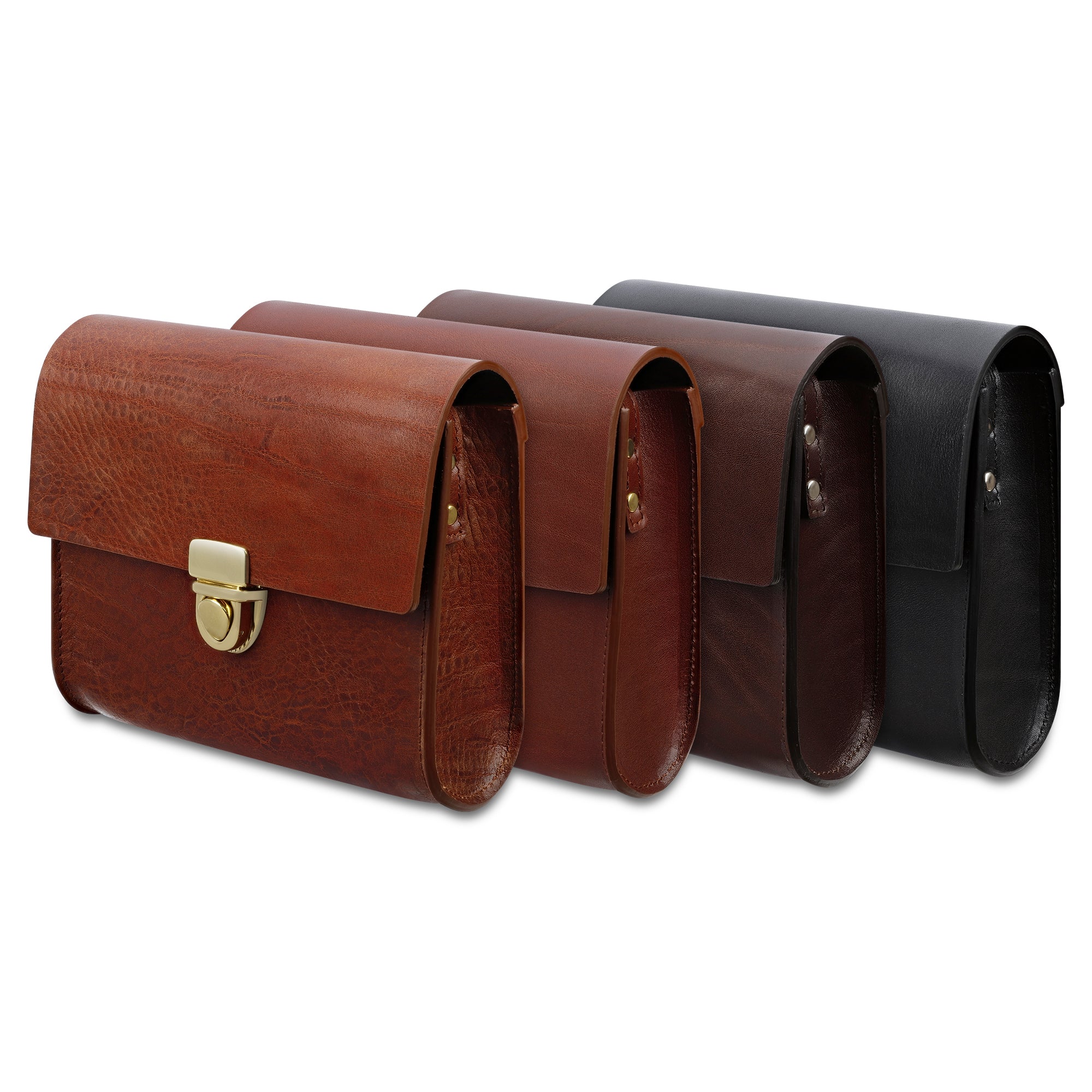 Leder Kindergartentasche / alte Brottasche, vier Farben