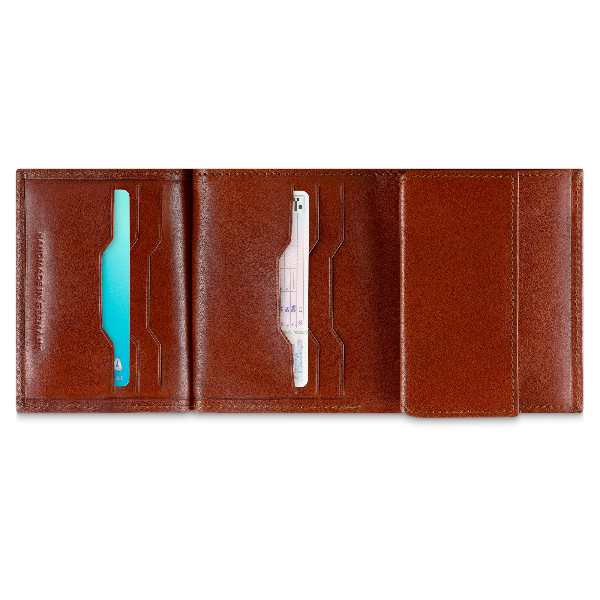 Geldbeutel aus Leder in Cognac