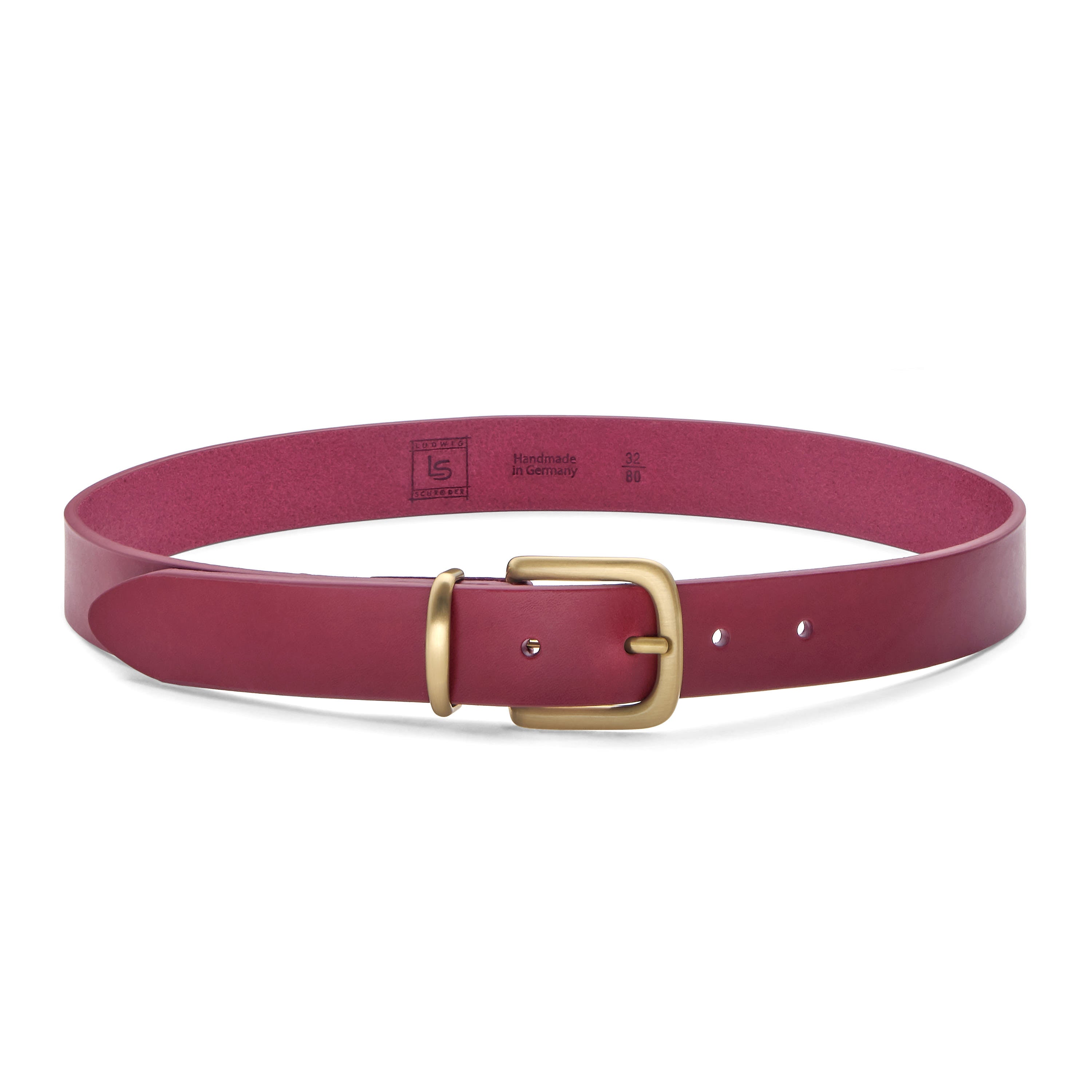 bordeaux-farbener Ledergürtel für Damen, edel und exklusiv, aus deutscher Manufaktur