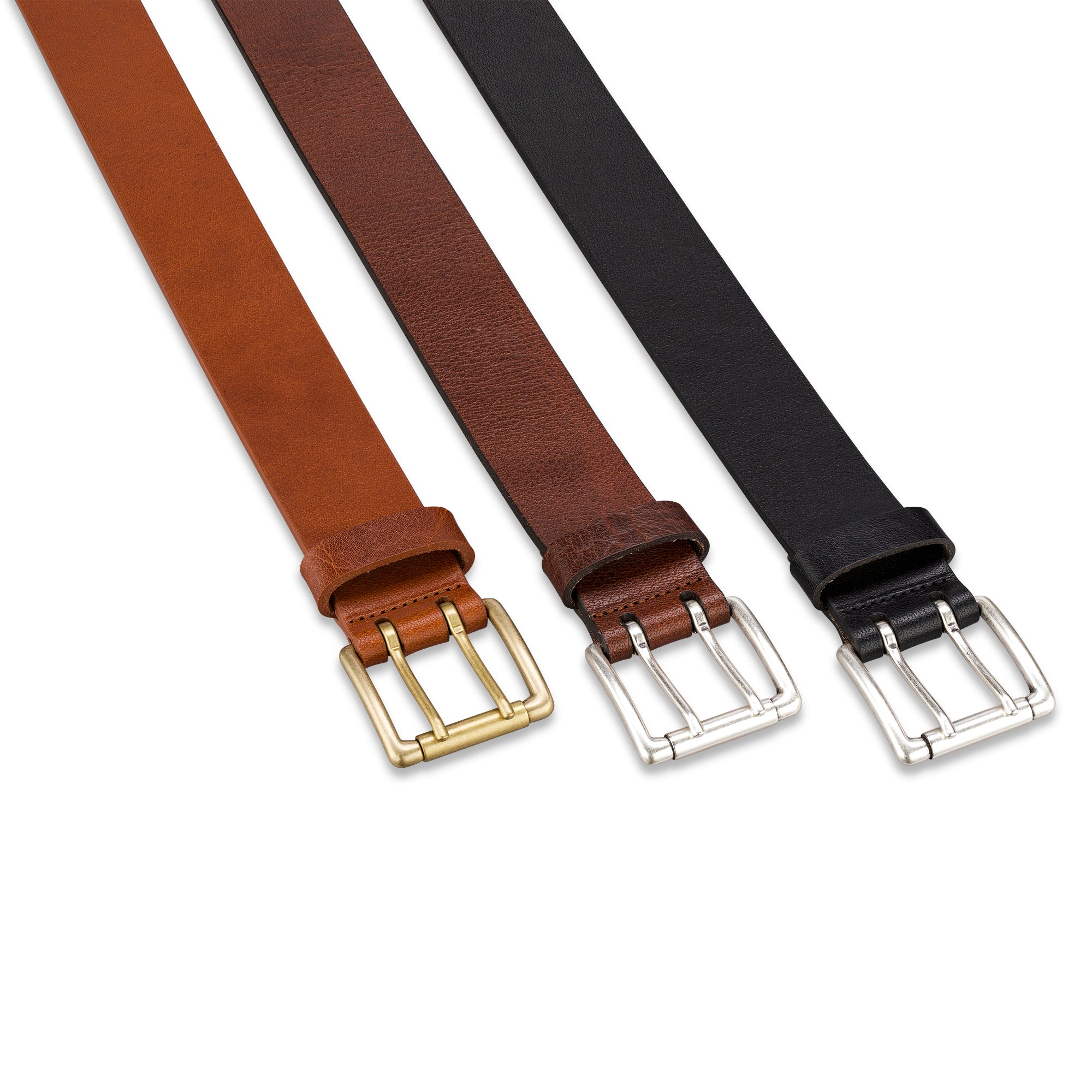 Nachhaltiger Albbüffel Ledergürtel in Braun, schwarz oder hellbraun mit Doppeldornschnalle aus Messing – hochwertig, regional und langlebig