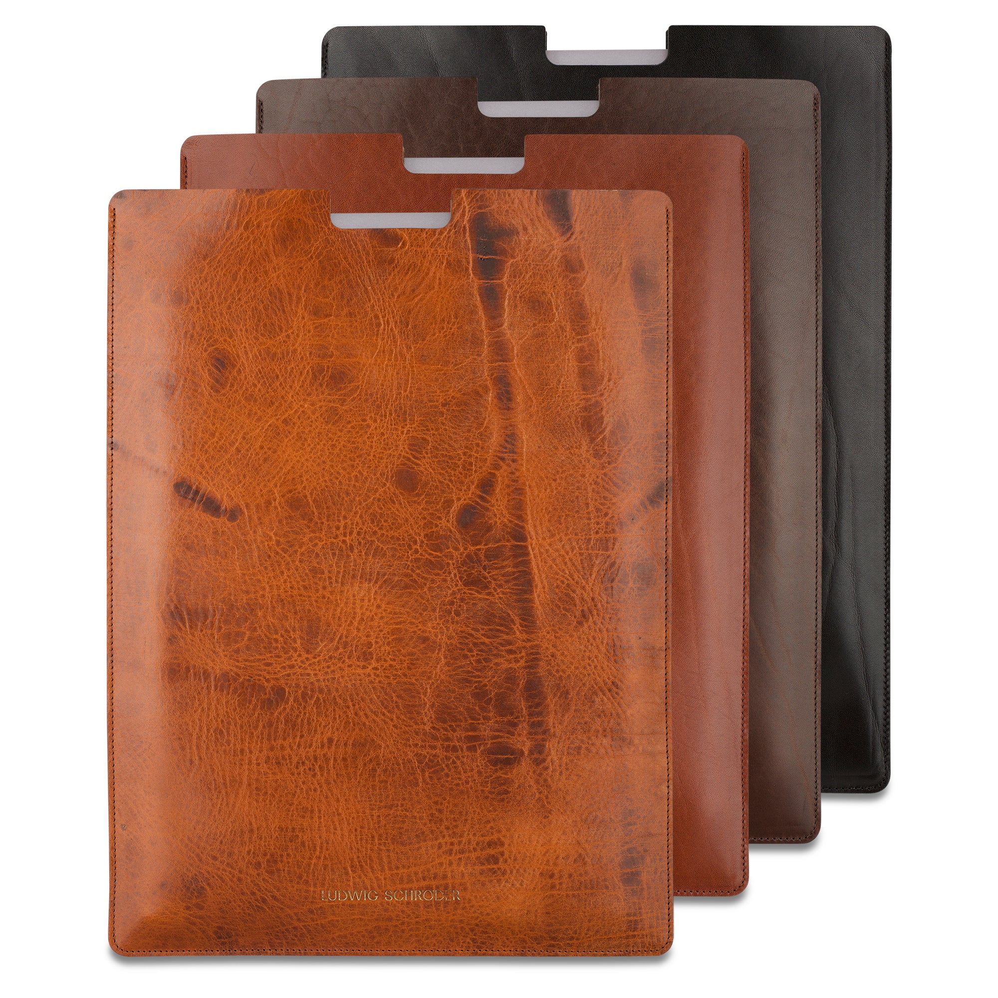 Handgefertigtes MacBook/ Surface Laptop Sleeve in Braun – Edles Anilinleder aus Süddeutschland für sicheren Schutz