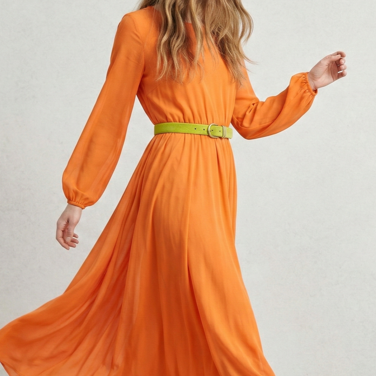 Damen Wildleder-Gürtel „Leni" in Apfelgrün – Veloursleder, 2,5 cm schmal