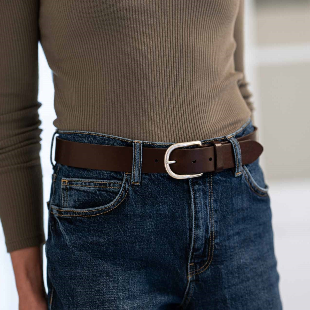 Ledergürtel für Damen in Braun