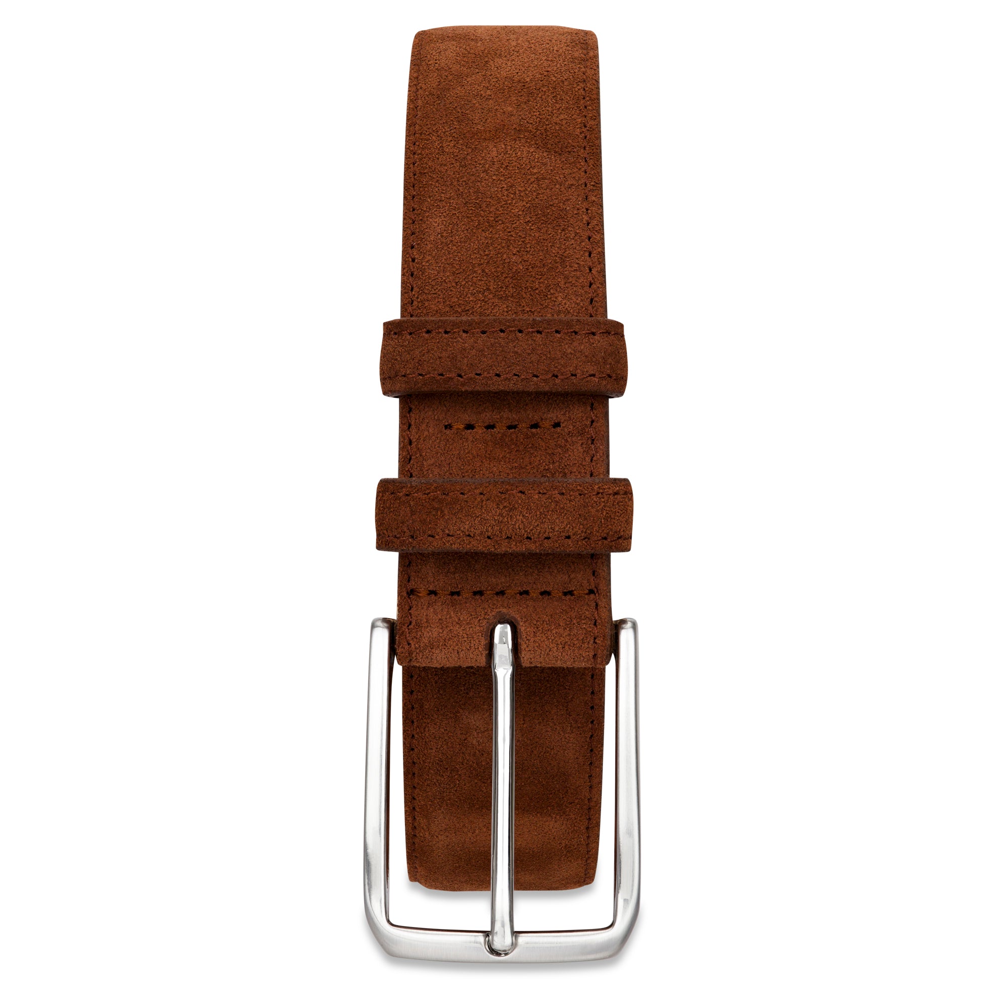 Herren Veloursleder Gürtel „Giovanni" in Cognac – Velours, 3,5 cm breit, handgefertigt