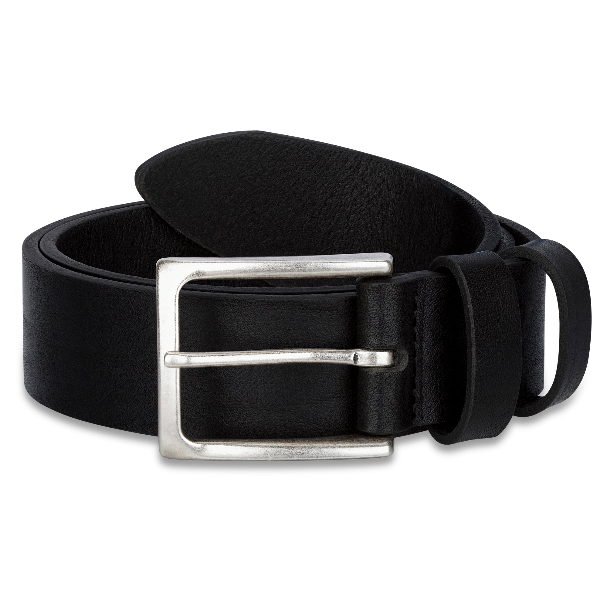 Gürtel für Kinder & Jugendliche in Schwarz - hochwertiges Leder, 3,5cm breit, wächst mit