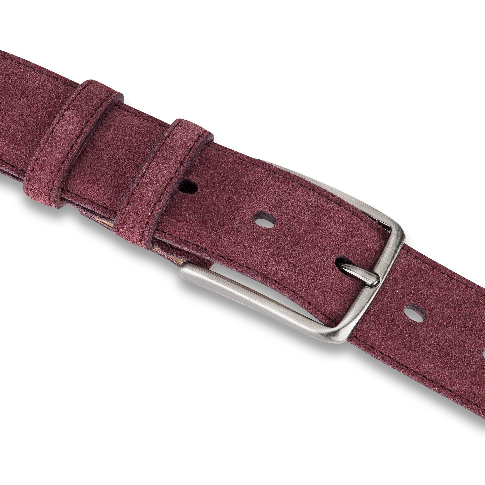 Herren Wildleder-Gürtel „Giovanni" in Bordeaux – Veloursleder, 3,5 cm breit, handgefertigt
