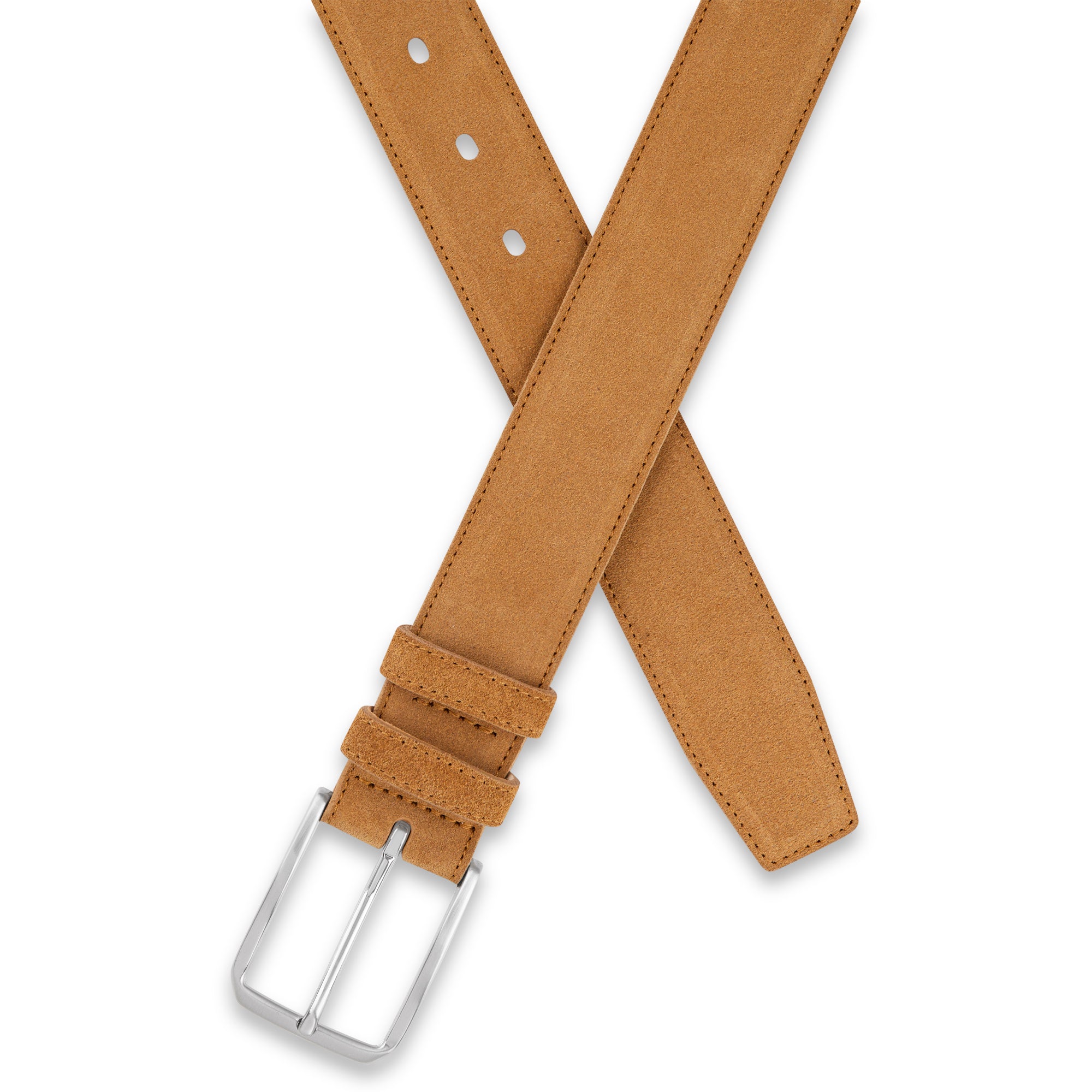 Herren Wildleder-Gürtel „Giovanni" in Camel  – Veloursleder, 3,5 cm breit, handgefertigt