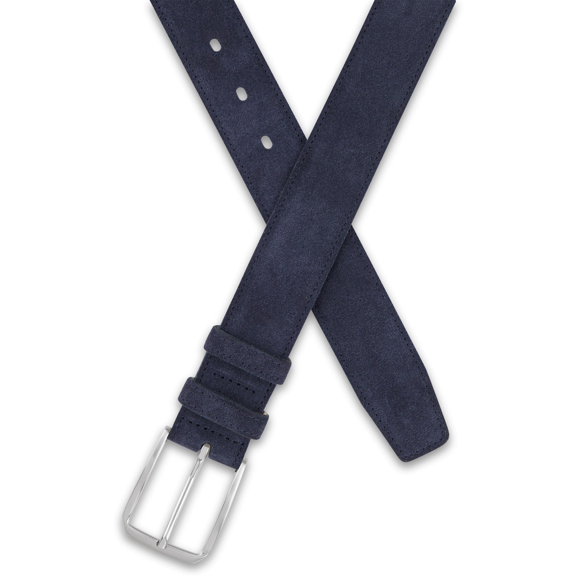 Herren Wildleder-Gürtel „Giovanni" in Dunkelblau  – Veloursleder, 3,5 cm breit, handgefertigt