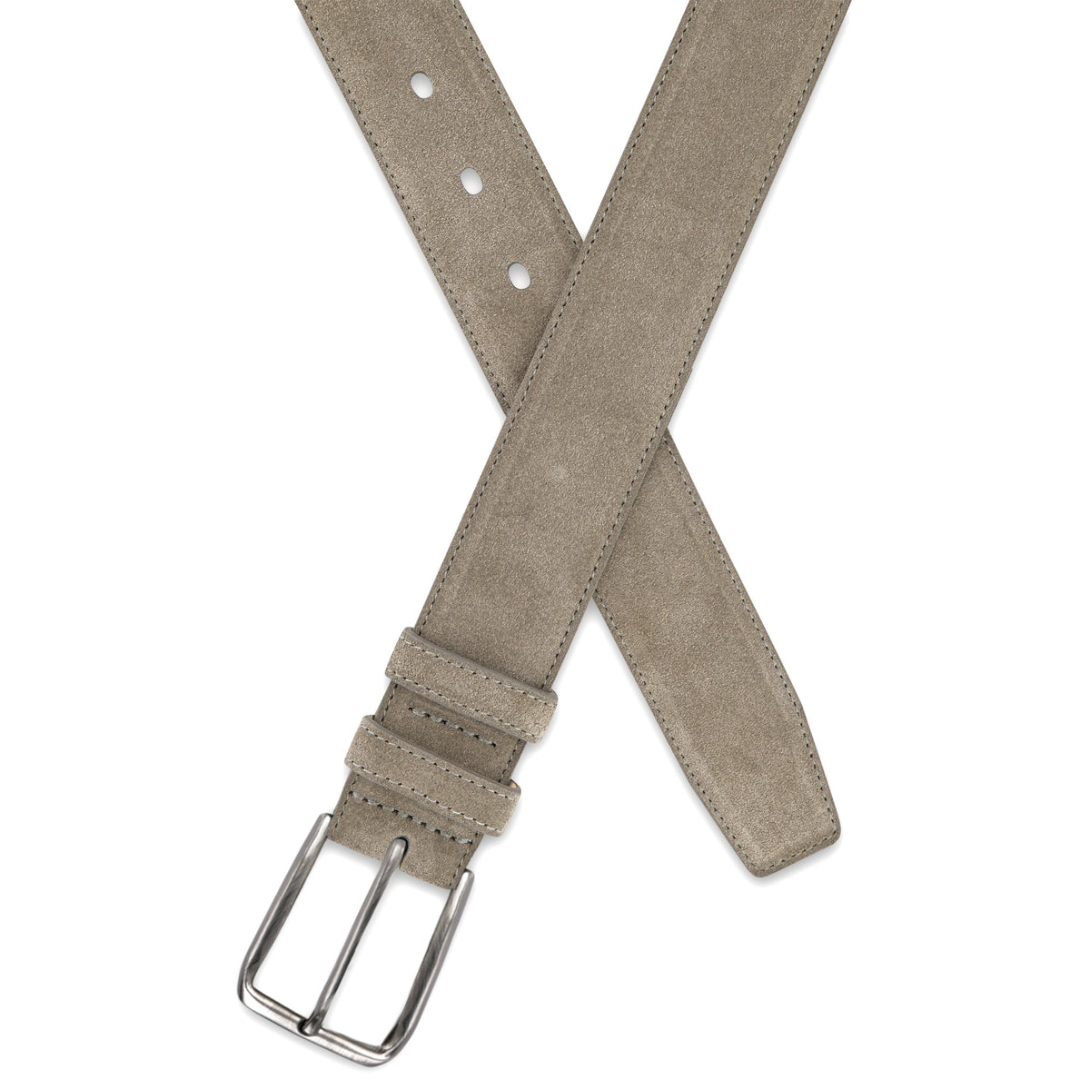 Herren Wildledergürtel „Giovanni“ in Salbeigrau – 3,5 cm, hochwertiges Veloursleder