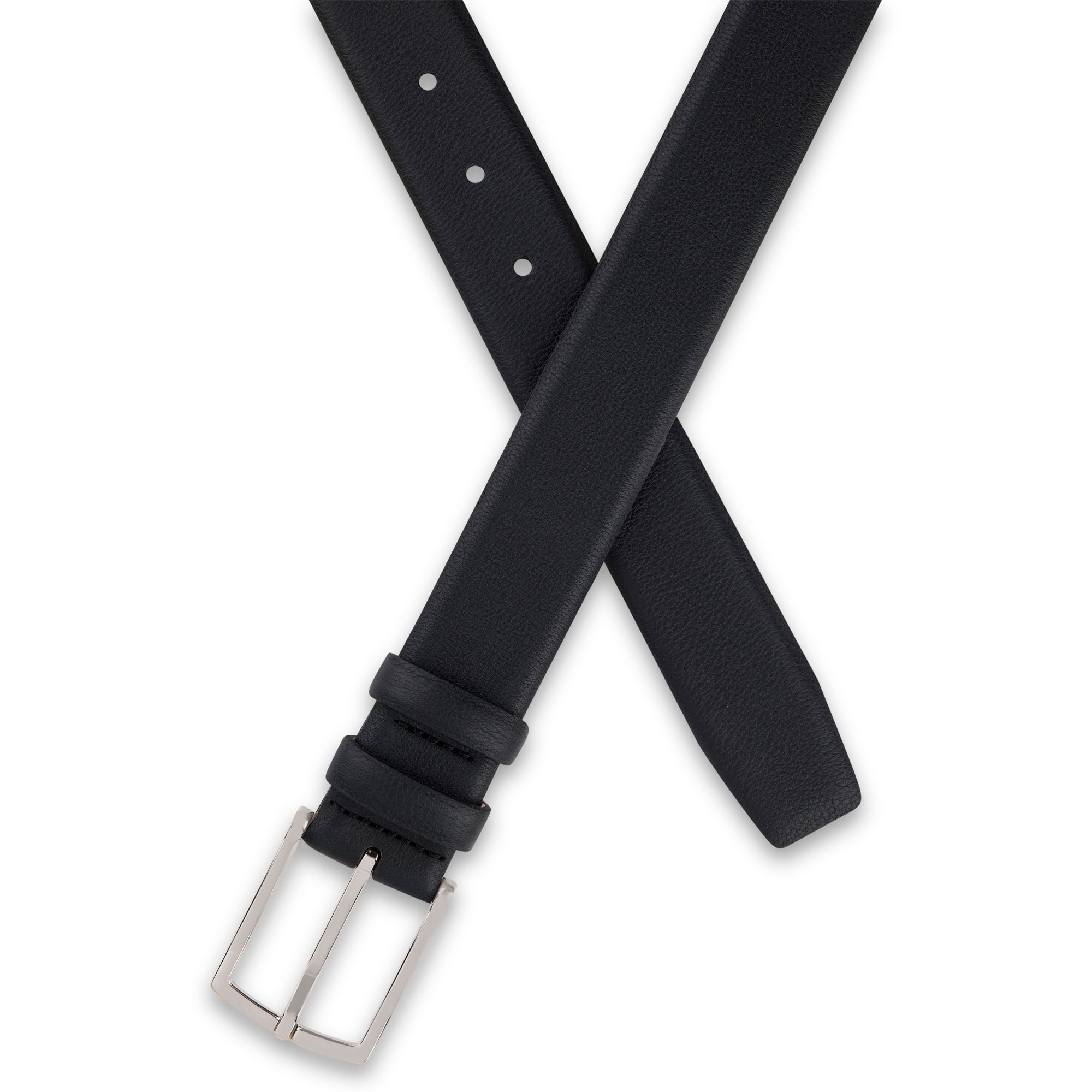 Außergewöhnlich: Herren Ledergürtel „Carlos“ mit 0,4 Mikrometer Palladium Schnalle – Schwarz, 3,5 cm
