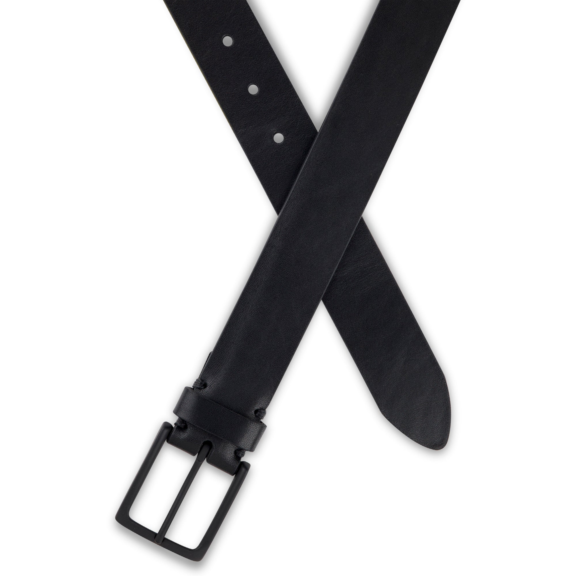 Full Black Edition: Der vielseitige Herrengürtel in Schwarz mit schwarzer Schnalle: „Vincent Jr.“ - 3,5 cm breit