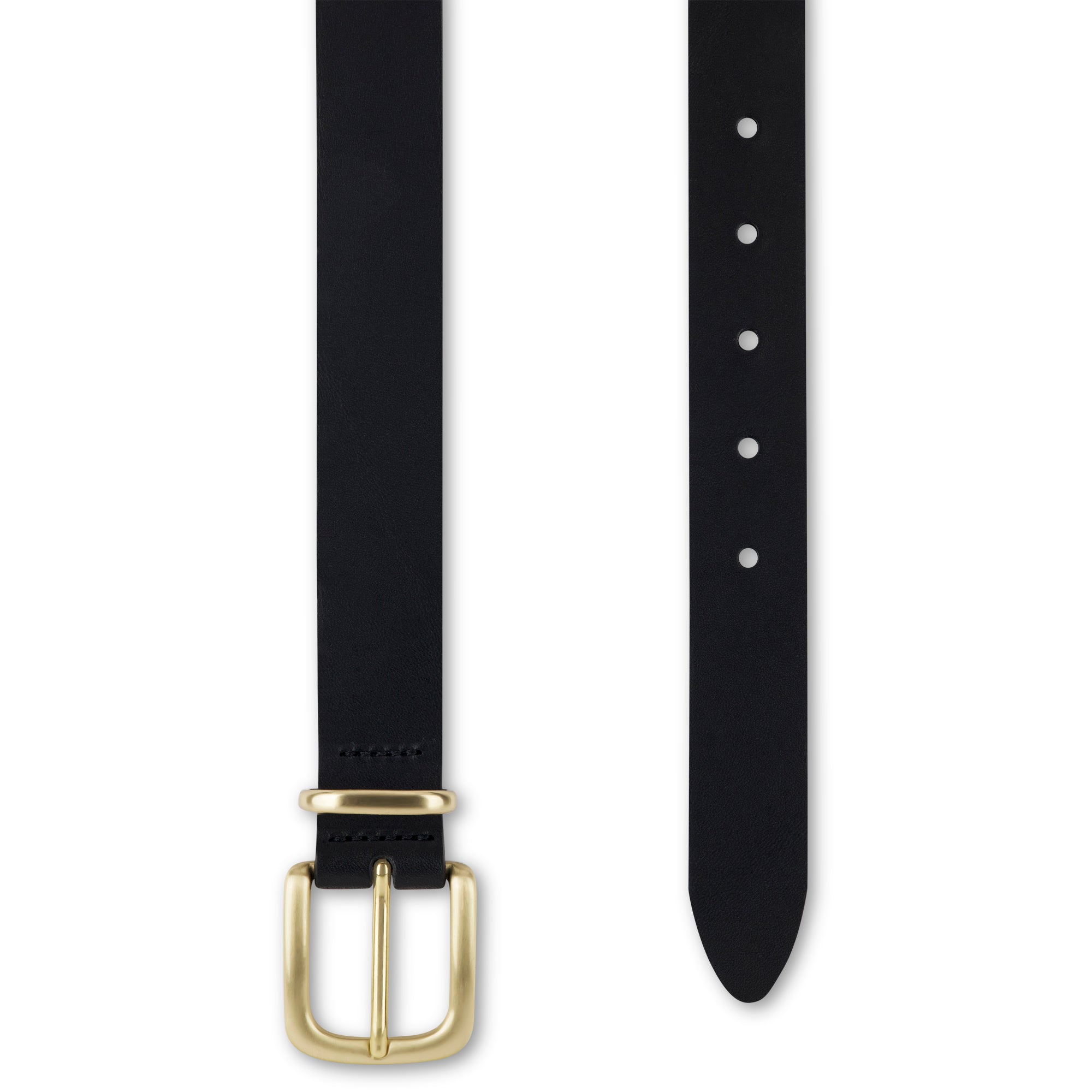 Eleganter 3cm Damengürtel „Alexandra" in Schwarz – Schmaler Gürtel mit Messingschnalle und Schlaufe, handgefertigt in Norddeutschland