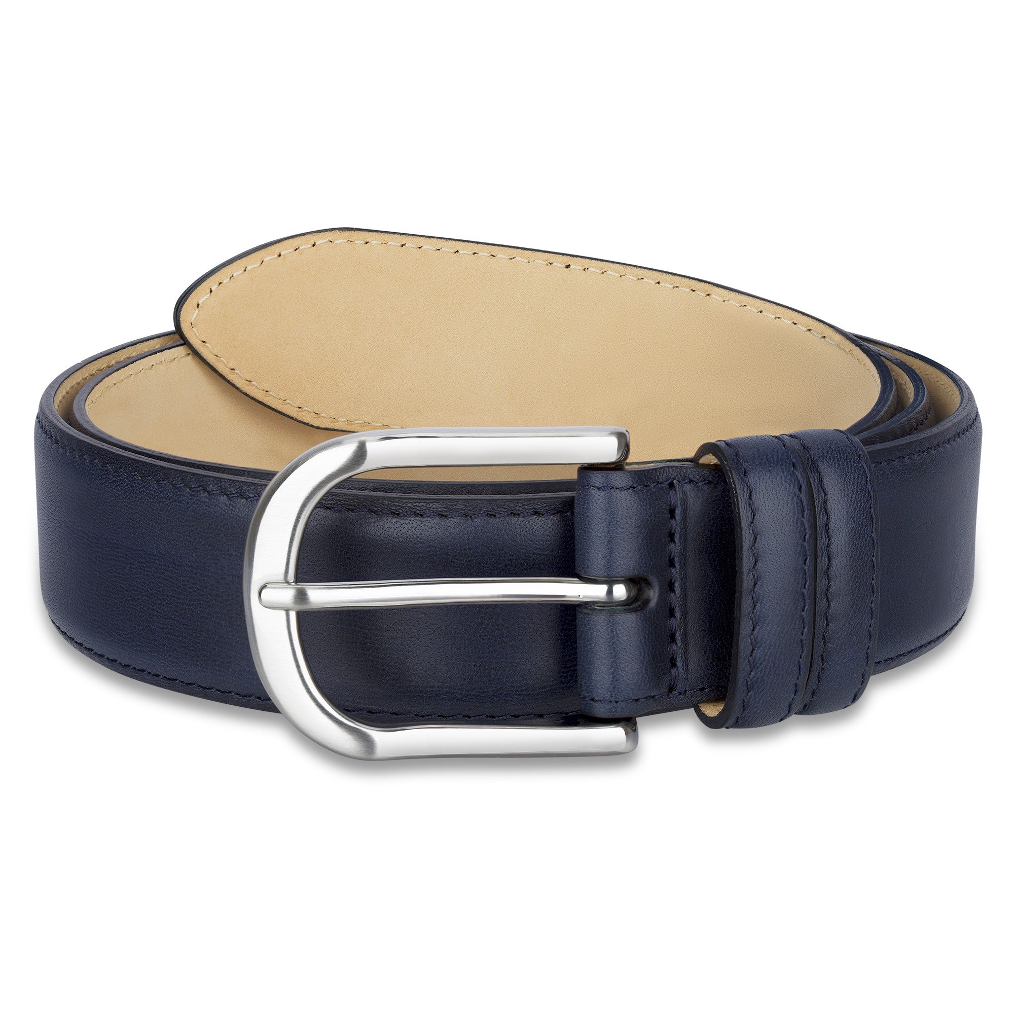 Bester Herrengürtel in Blau: „Ludwig“ – 3,5 cm breit, perfekter Anzug Gürtel, Handgemacht & Nachhaltig