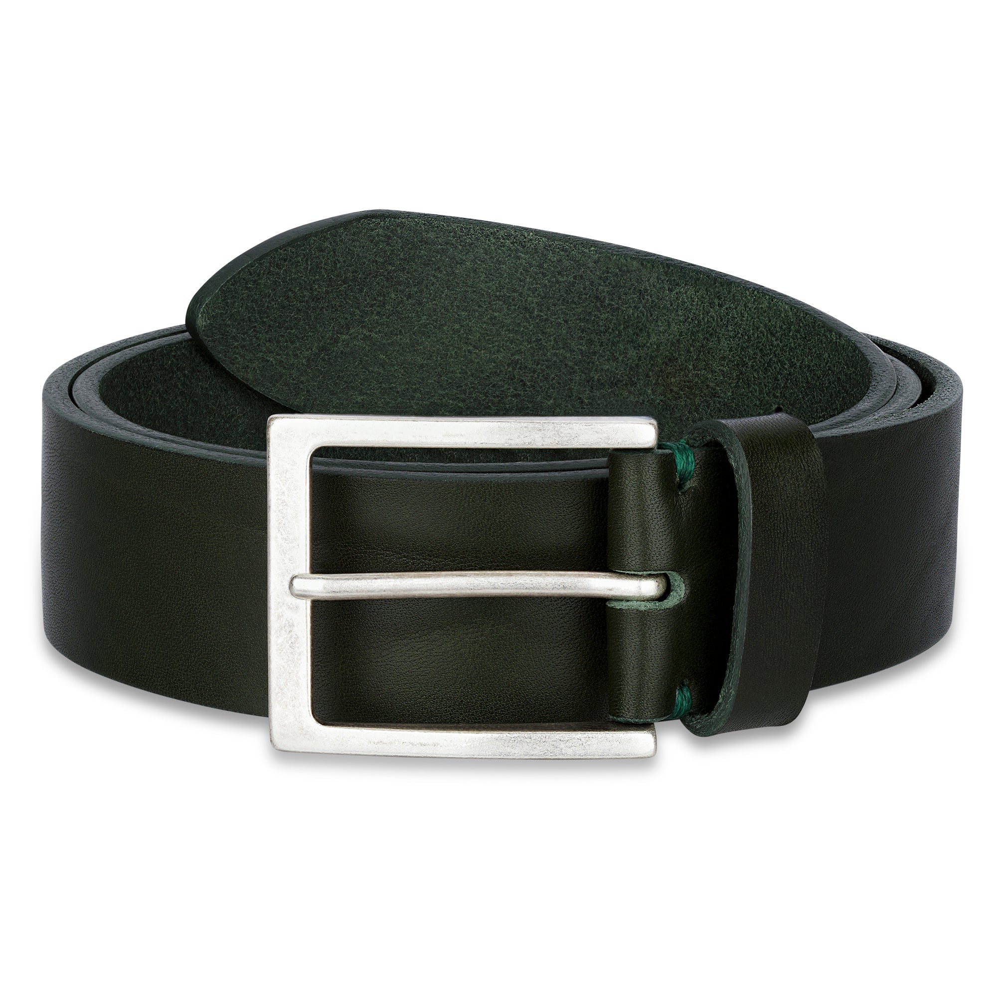 Bestseller: Herren Jeansgürtel in Grün, 4 cm breit: „Vincent" – unser all-time-classic Ledergürtel zur Jeans - weich und anschmiegsam